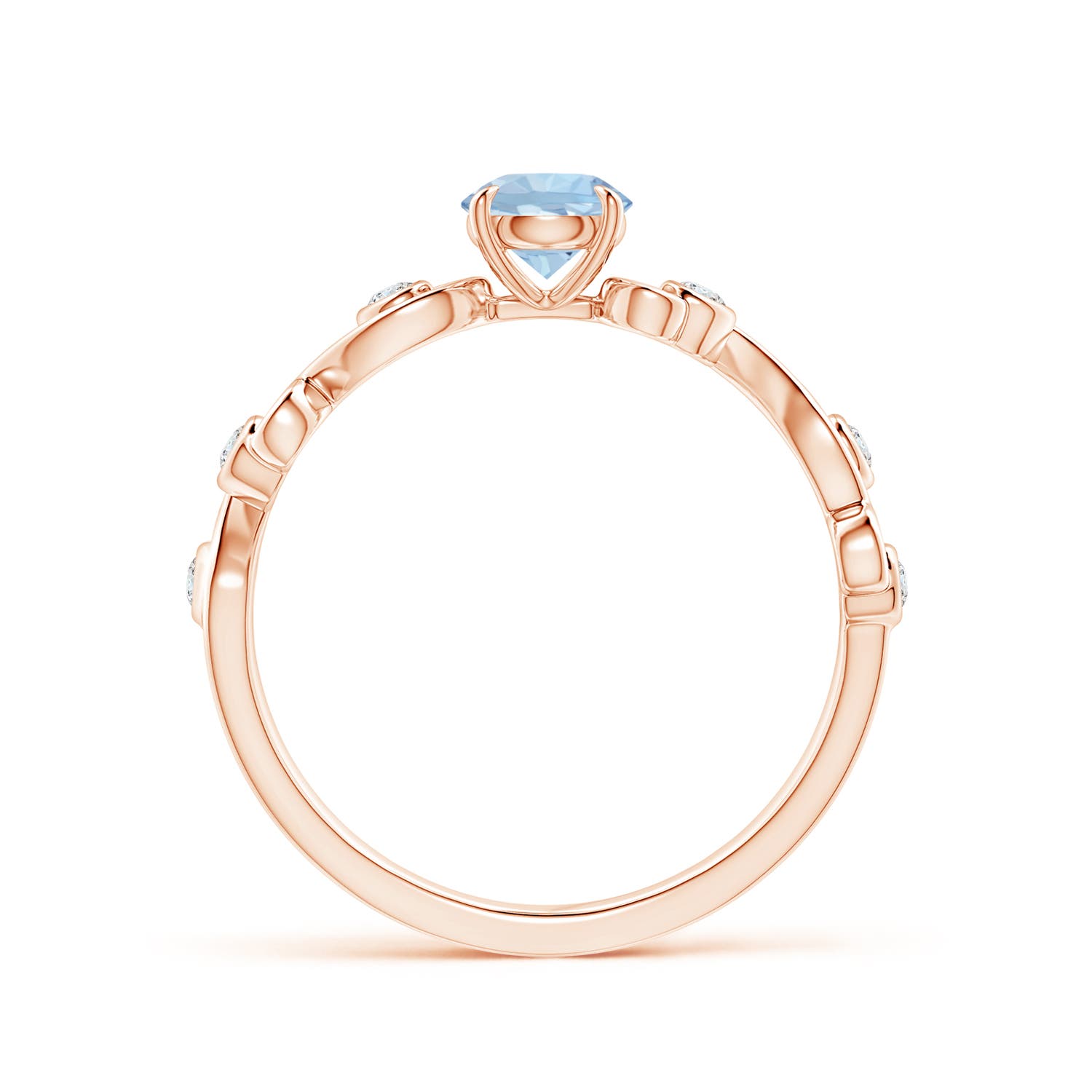 AA - Aquamarine / 0.53 CT / 14 KT Rose Gold