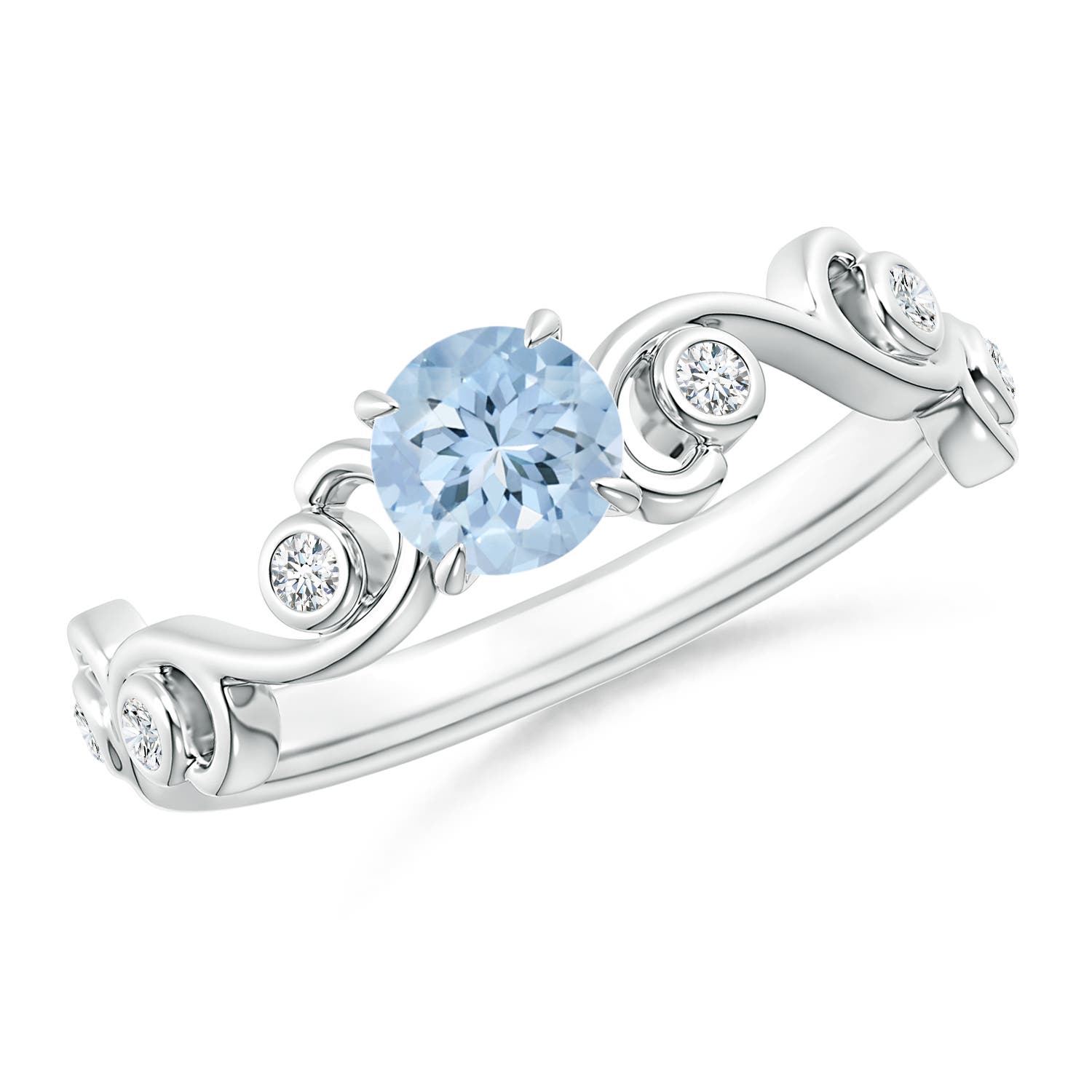 AA - Aquamarine / 0.53 CT / 14 KT White Gold