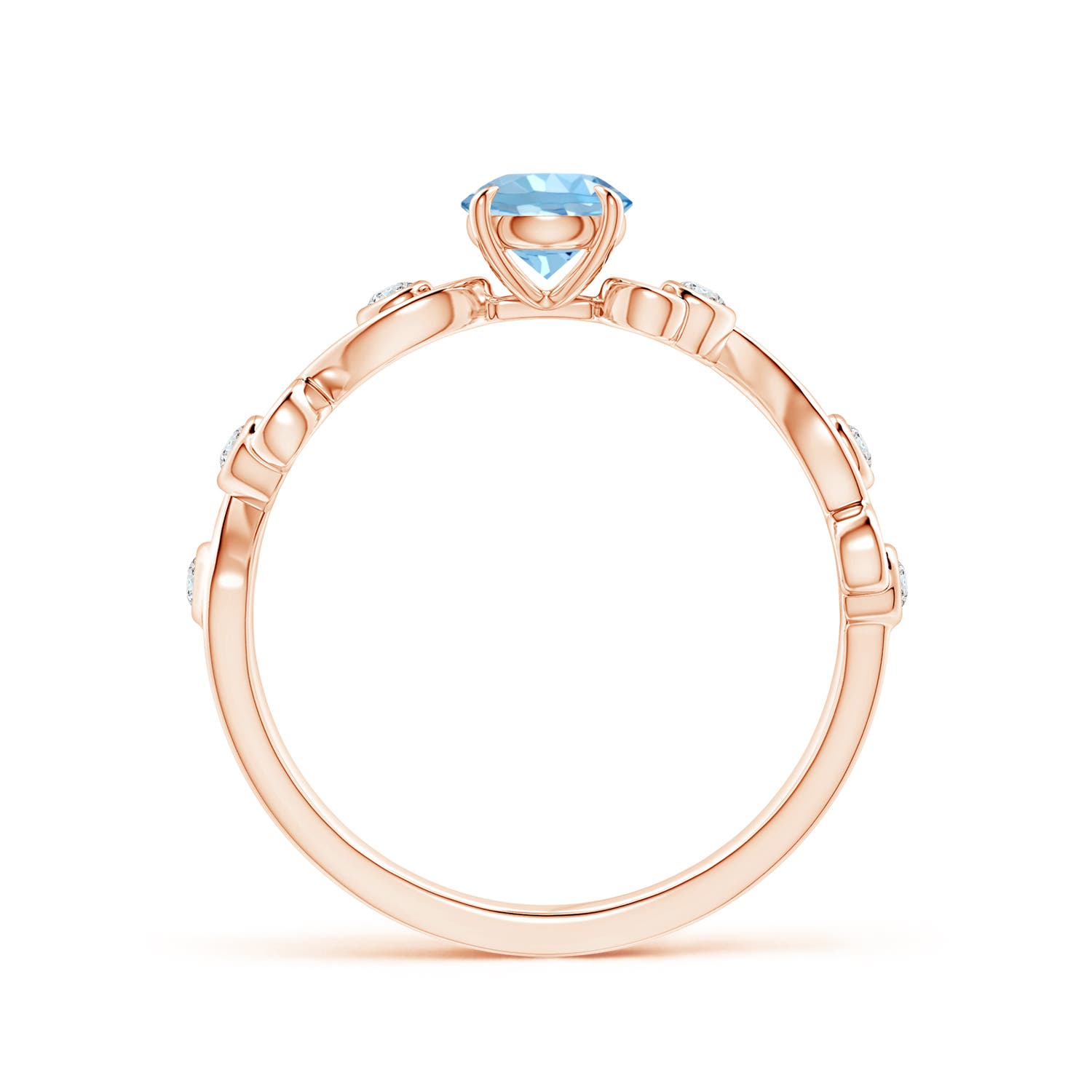 AAAA - Aquamarine / 0.53 CT / 14 KT Rose Gold