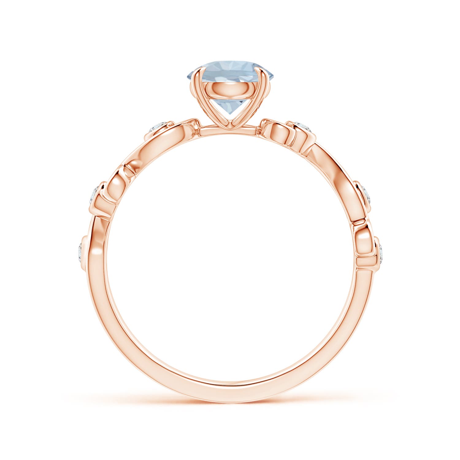 A - Aquamarine / 0.85 CT / 14 KT Rose Gold