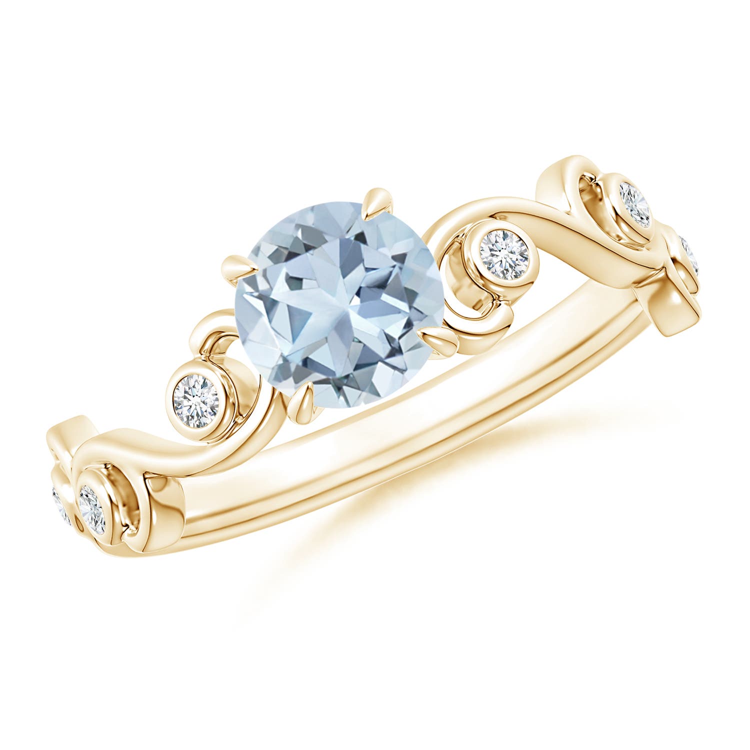 A - Aquamarine / 0.85 CT / 14 KT Yellow Gold