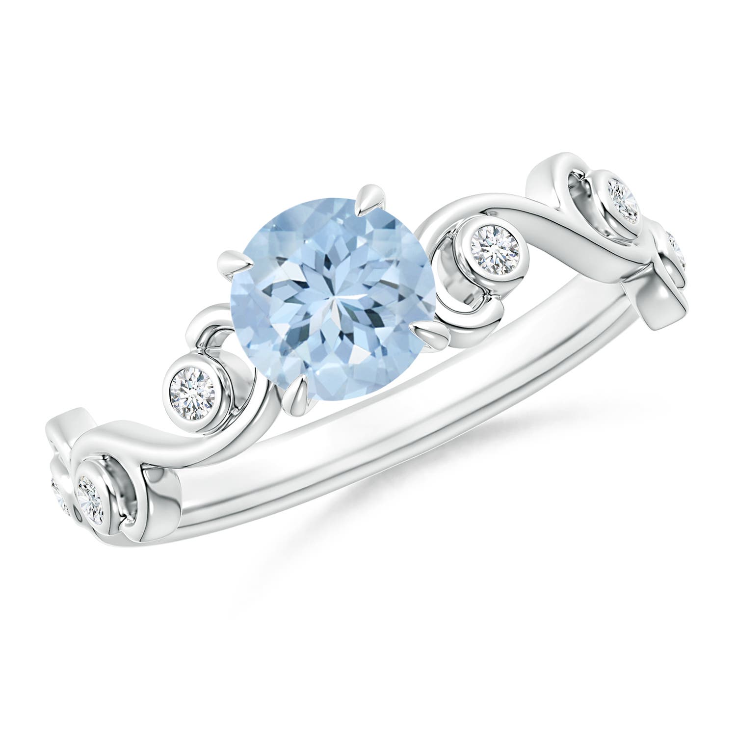 AA - Aquamarine / 0.85 CT / 14 KT White Gold