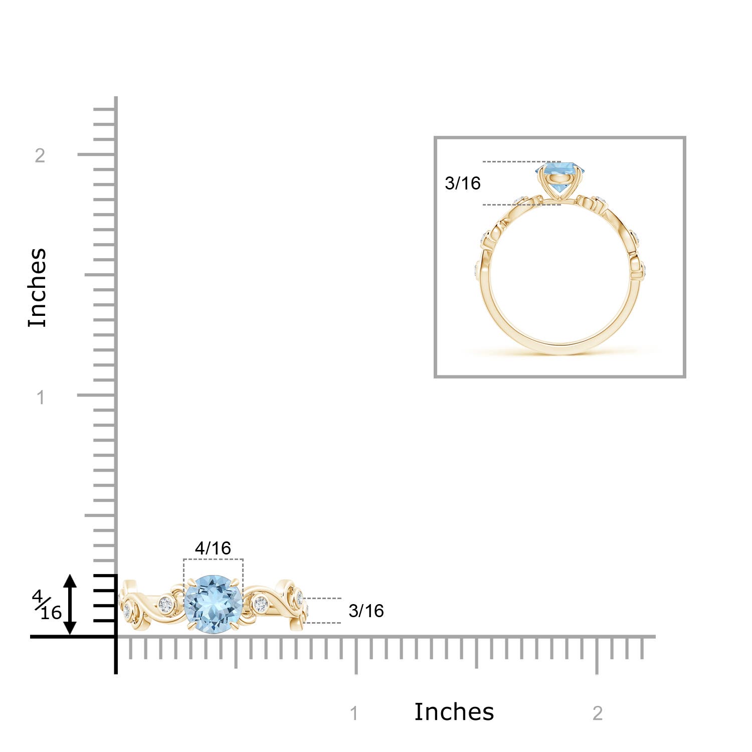 AAA - Aquamarine / 0.85 CT / 14 KT Yellow Gold