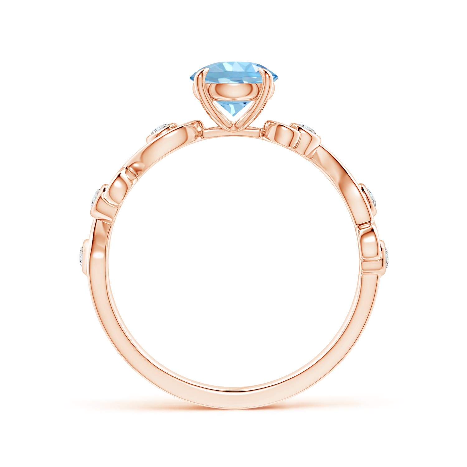 AAAA - Aquamarine / 0.85 CT / 14 KT Rose Gold