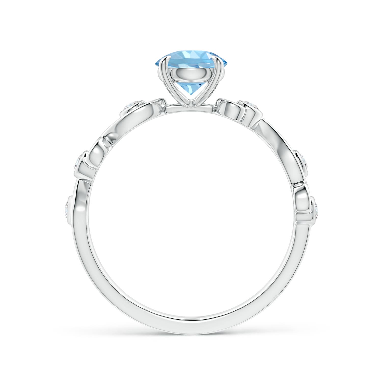 AAAA - Aquamarine / 0.85 CT / 14 KT White Gold