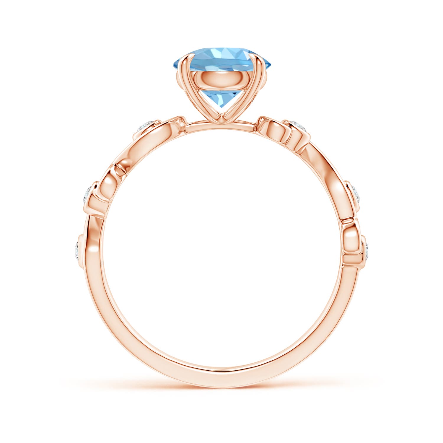 AAAA - Aquamarine / 1.25 CT / 14 KT Rose Gold