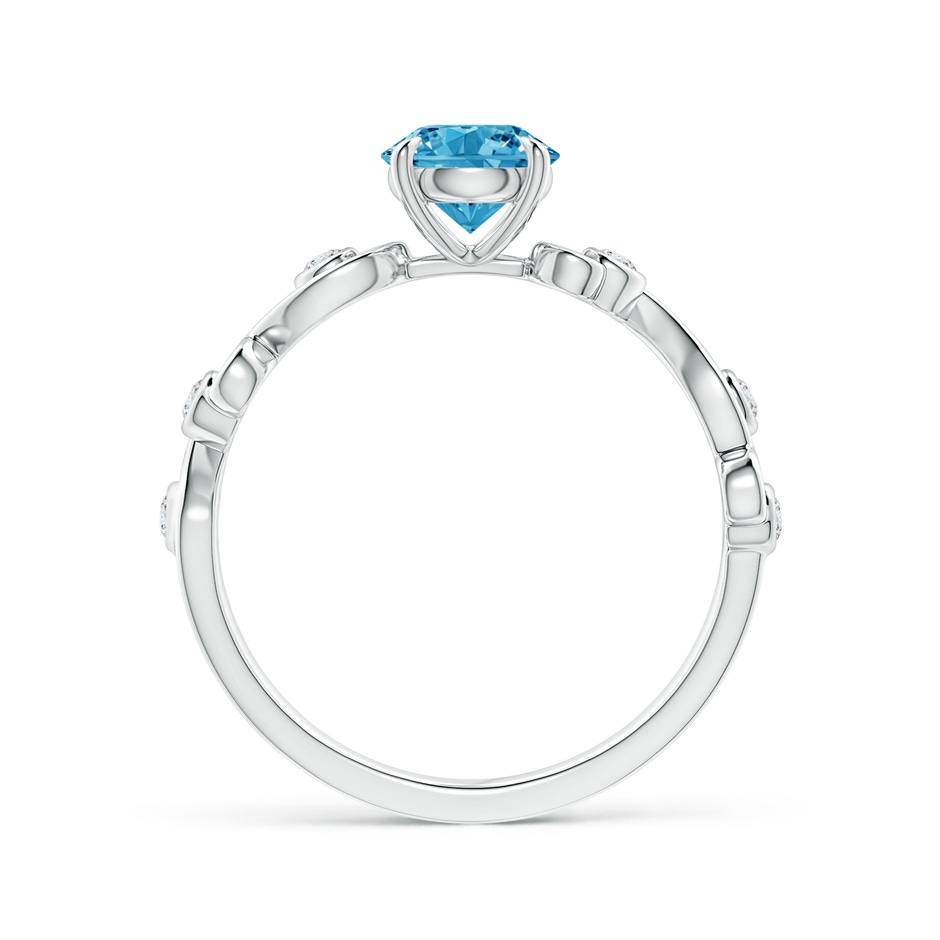 5.4mm AAAA Fancy Intense Blue and White Diamond Ivy Scroll Ring in P950 Platinum side 199