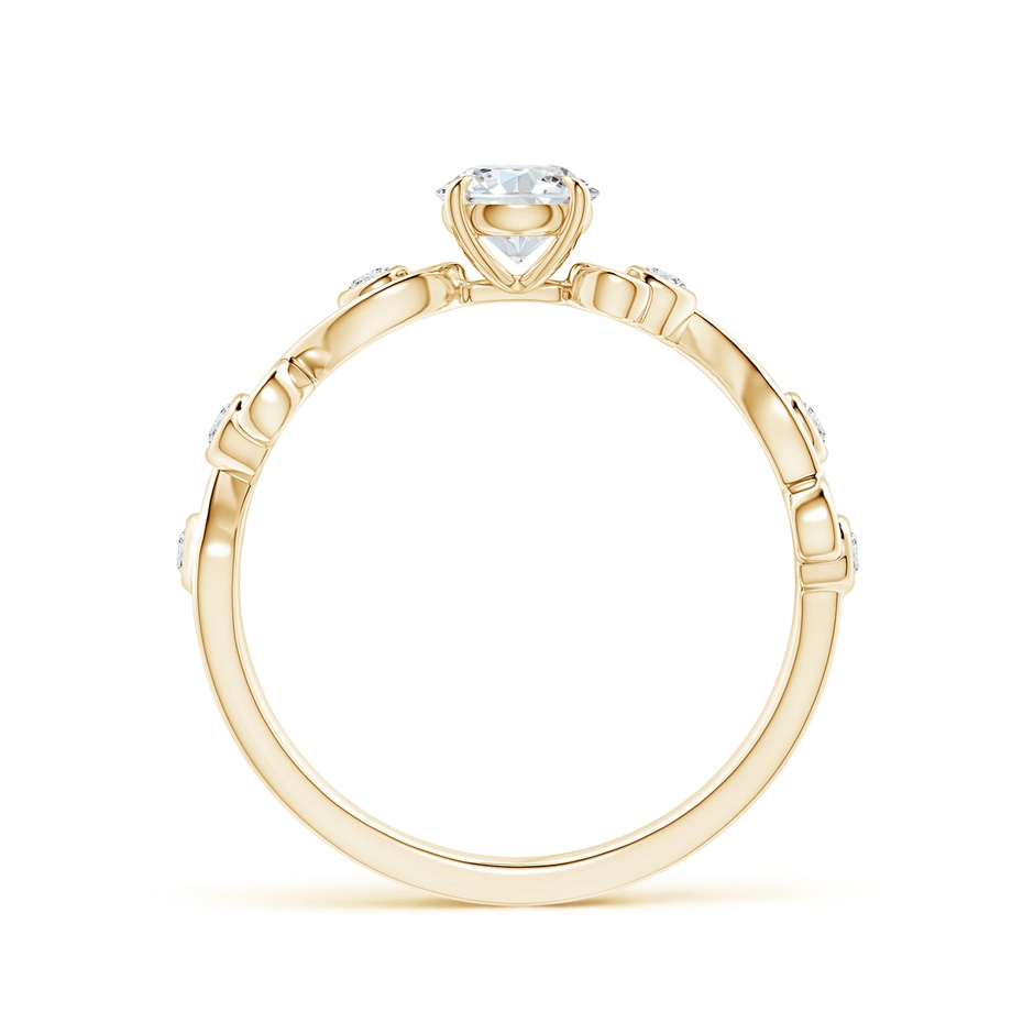 4.5mm GVS2 Claw Set Diamond Ivy Scroll Ring in Yellow Gold side-1