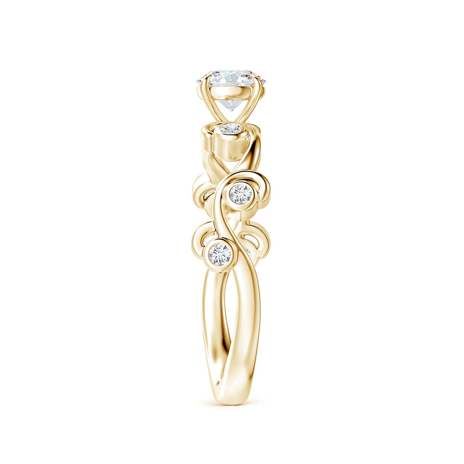 4.5mm GVS2 Claw Set Diamond Ivy Scroll Ring in Yellow Gold side-2