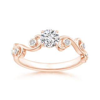 4.5mm HSI2 Claw Set Diamond Ivy Scroll Ring in Rose Gold