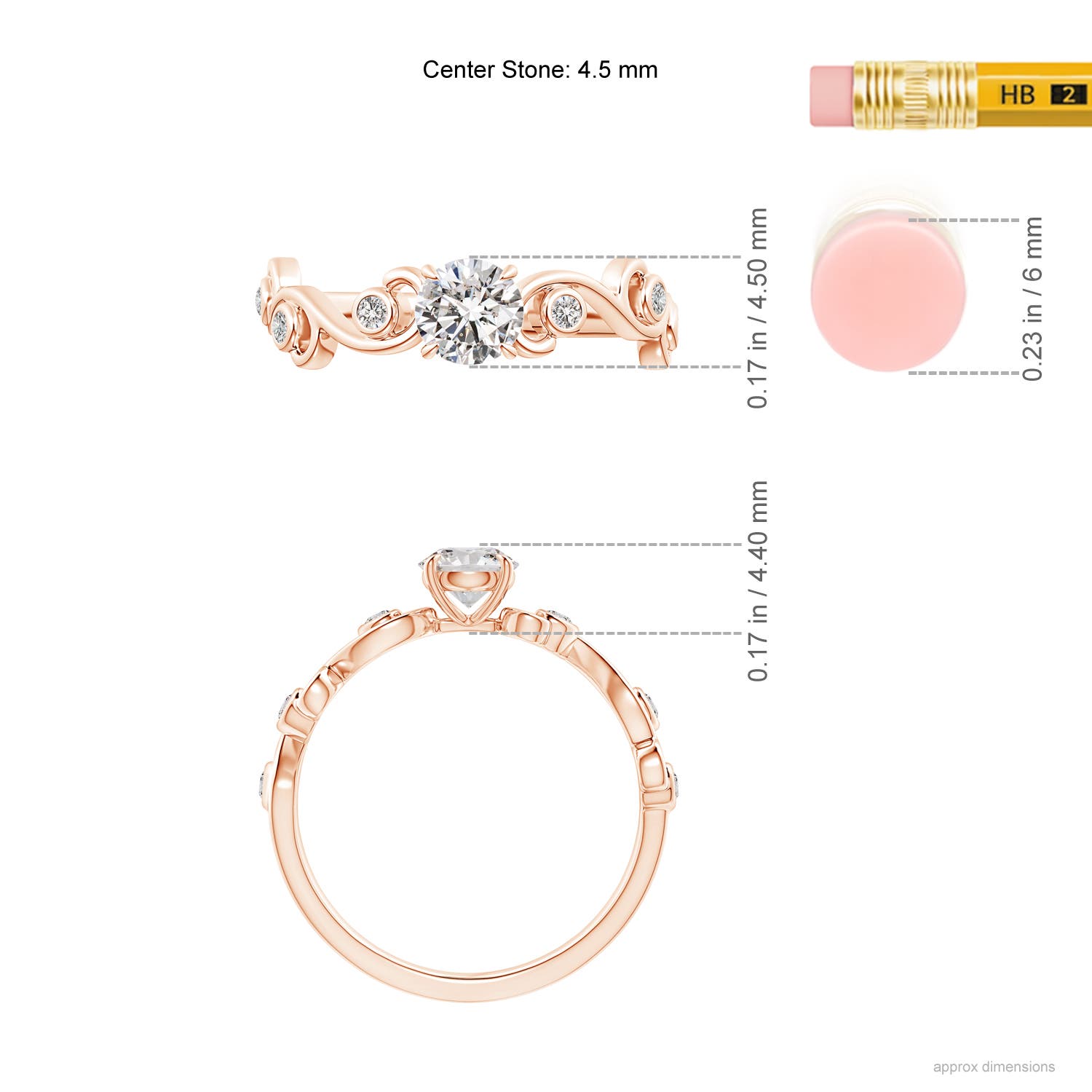 I-J, I1-I2 / 0.48 CT / 14 KT Rose Gold