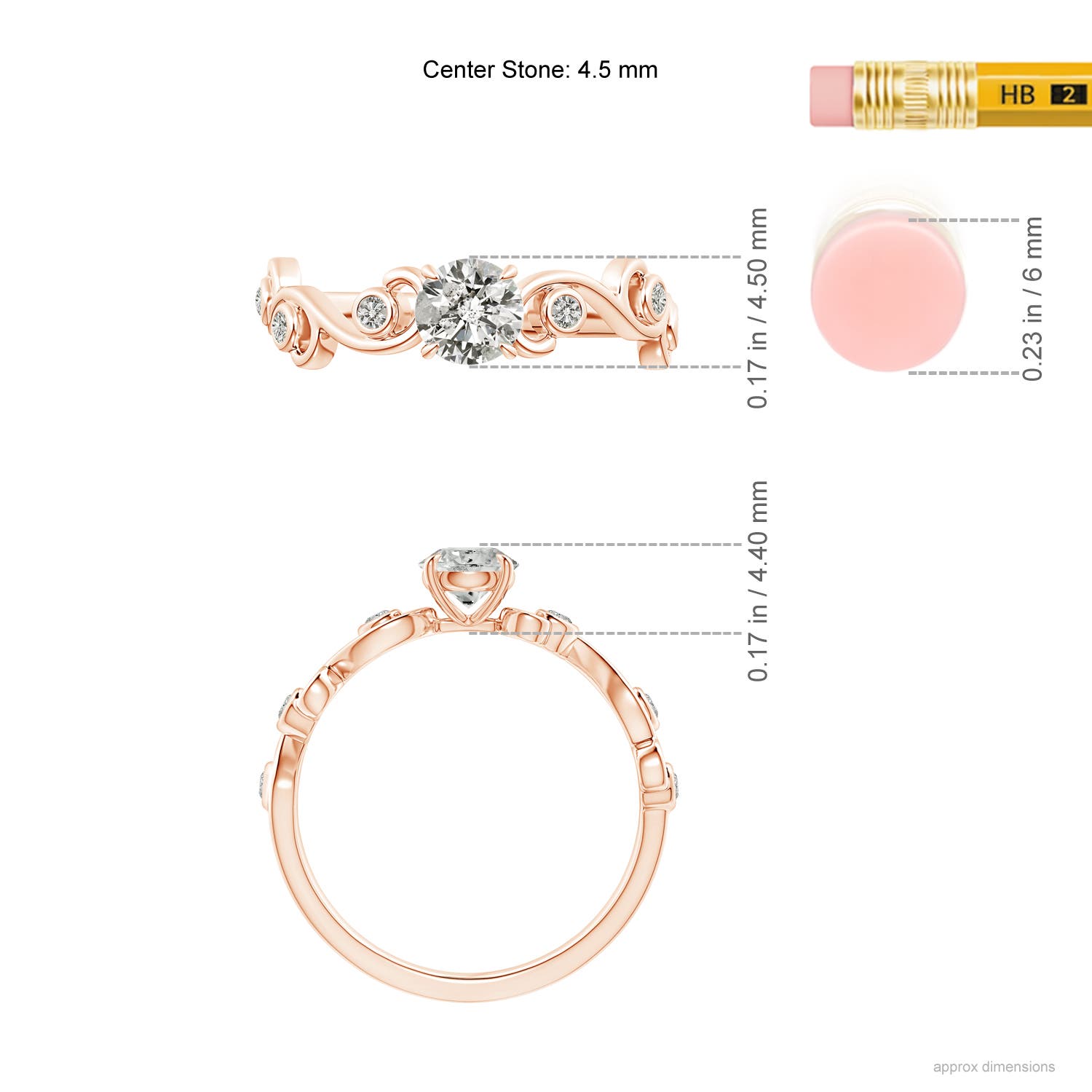 K, I3 / 0.48 CT / 14 KT Rose Gold