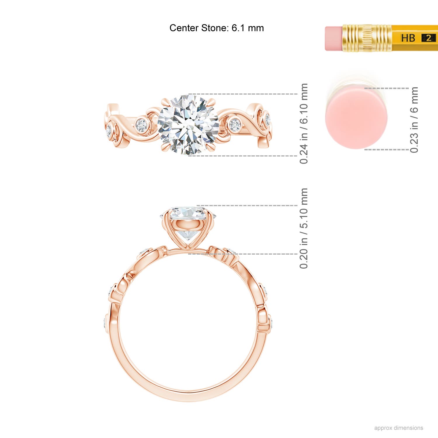 G, VS2 / 1.01 CT / 14 KT Rose Gold