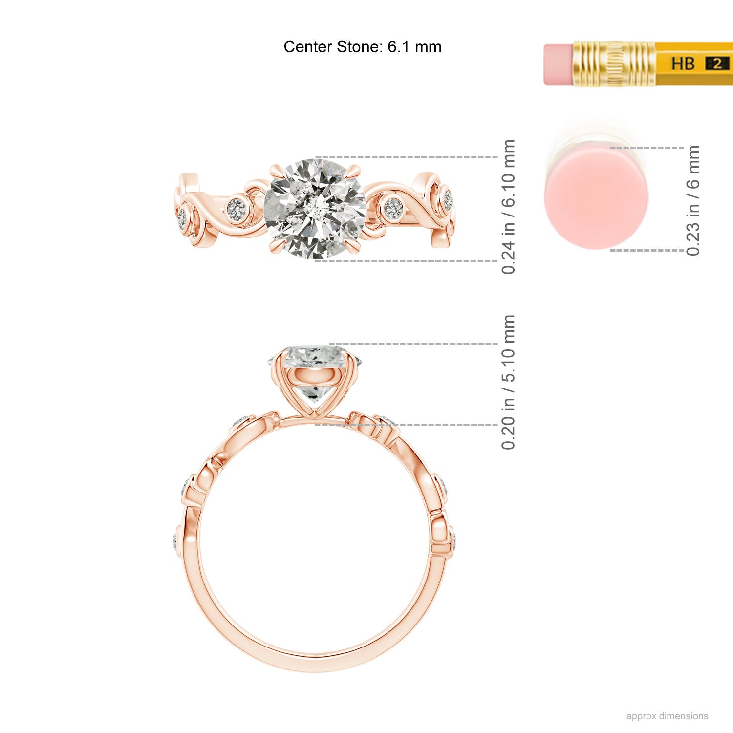 K, I3 / 1.01 CT / 14 KT Rose Gold