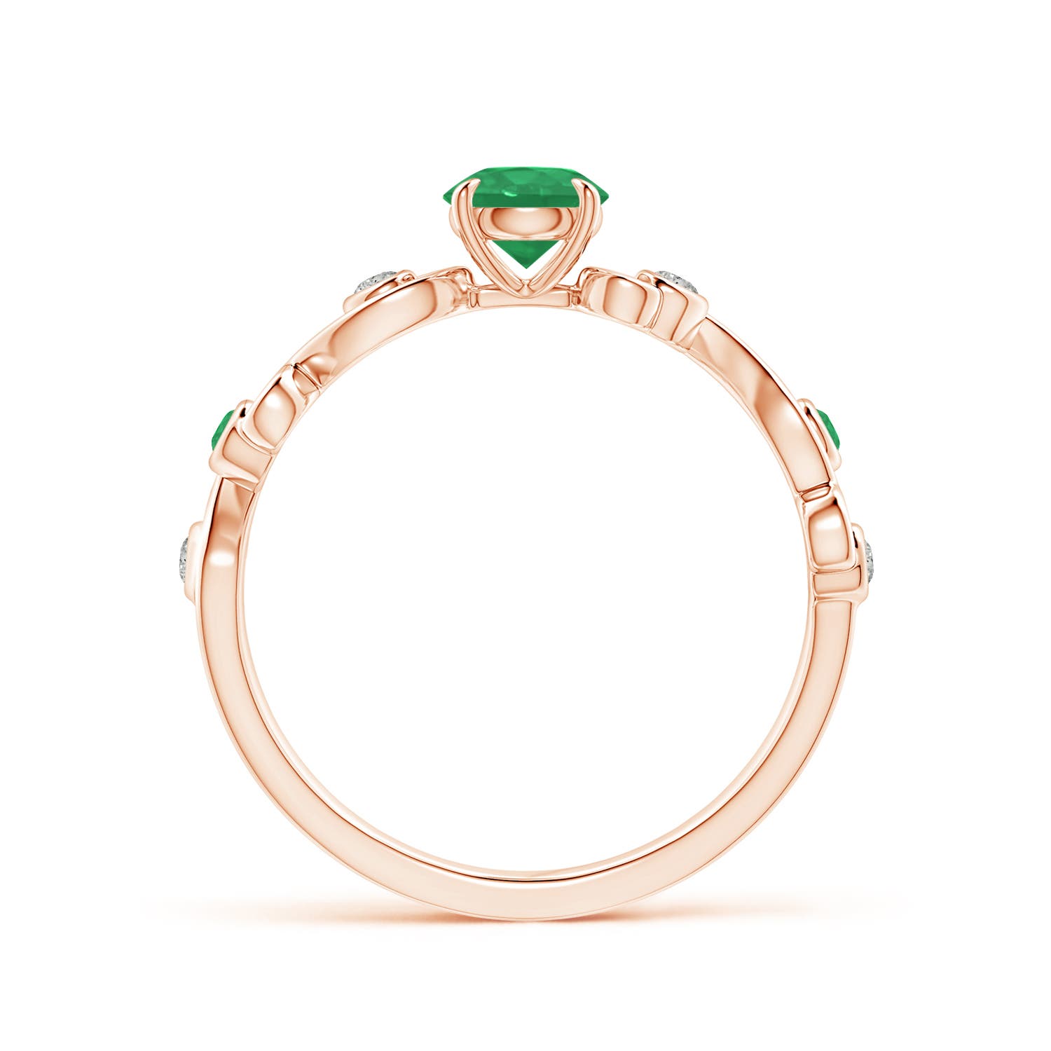 A - Emerald / 0.59 CT / 14 KT Rose Gold