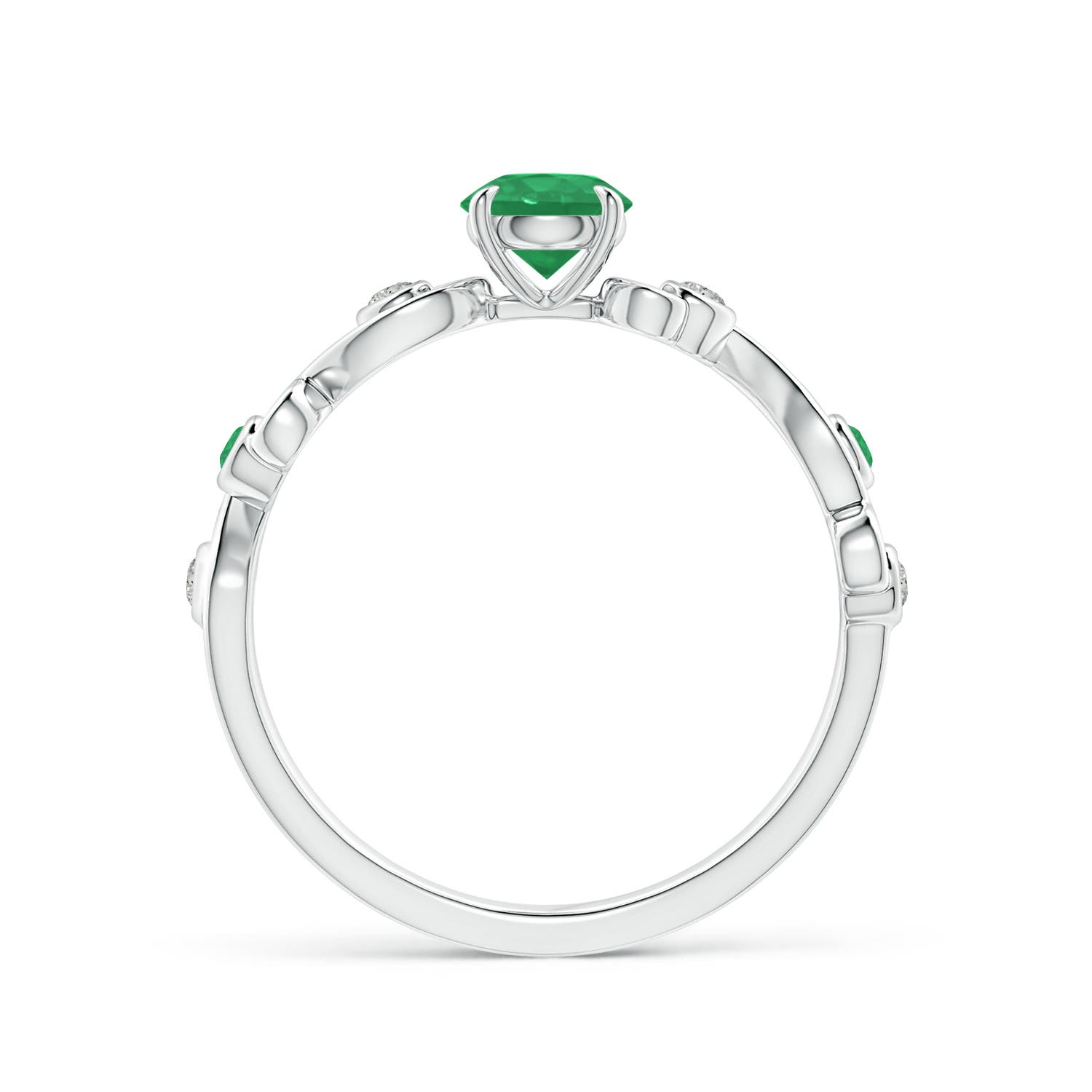 A - Emerald / 0.59 CT / 14 KT White Gold