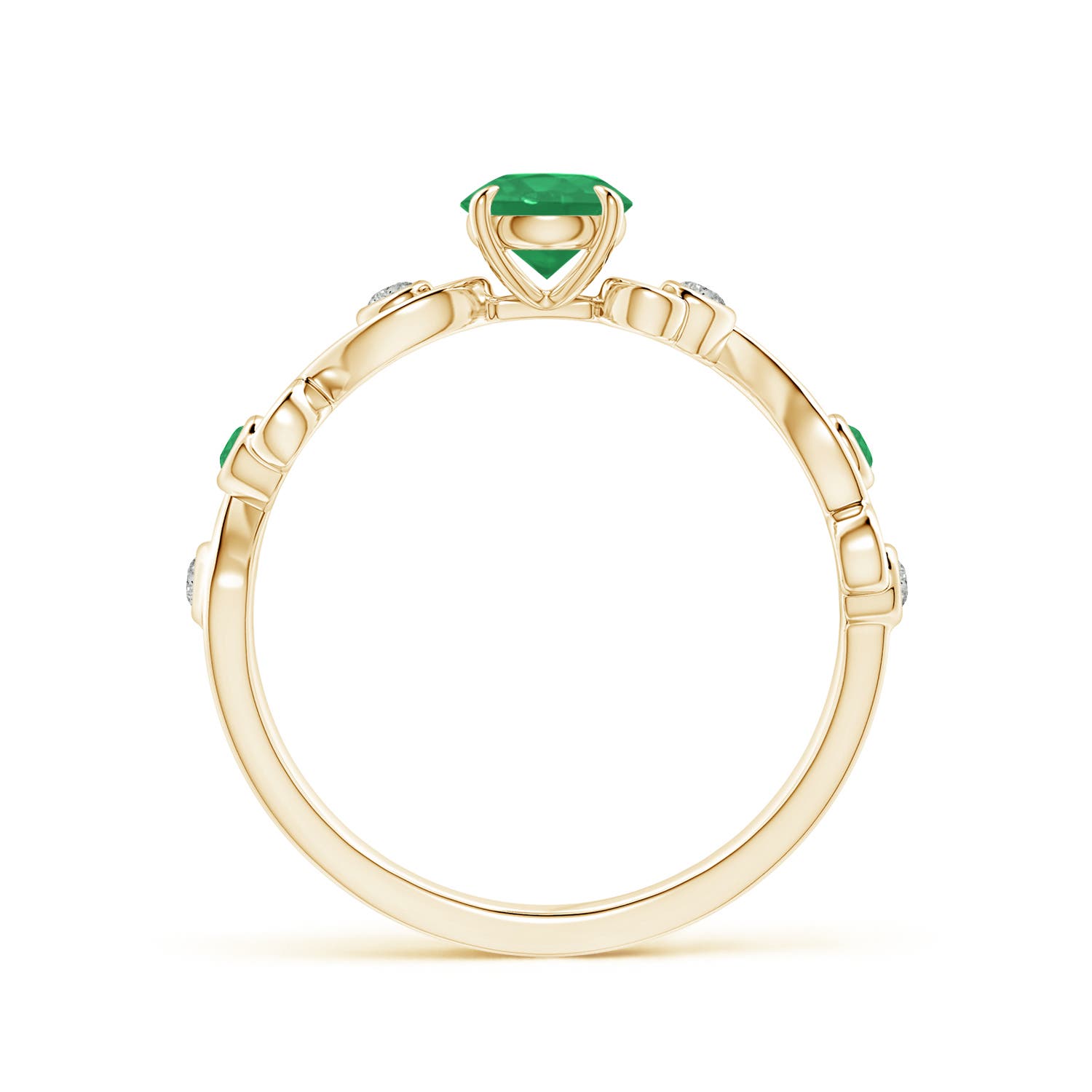 A - Emerald / 0.59 CT / 14 KT Yellow Gold