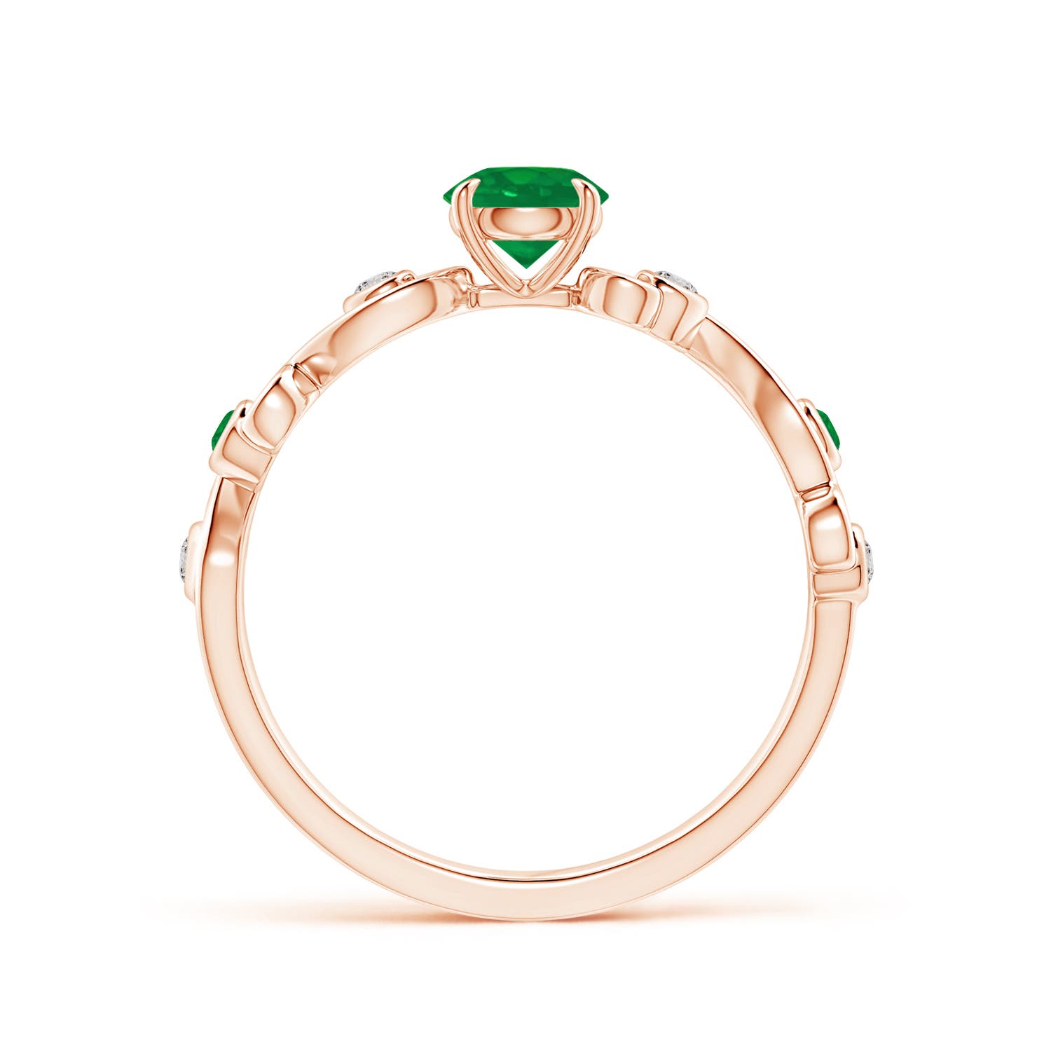 AA - Emerald / 0.59 CT / 14 KT Rose Gold