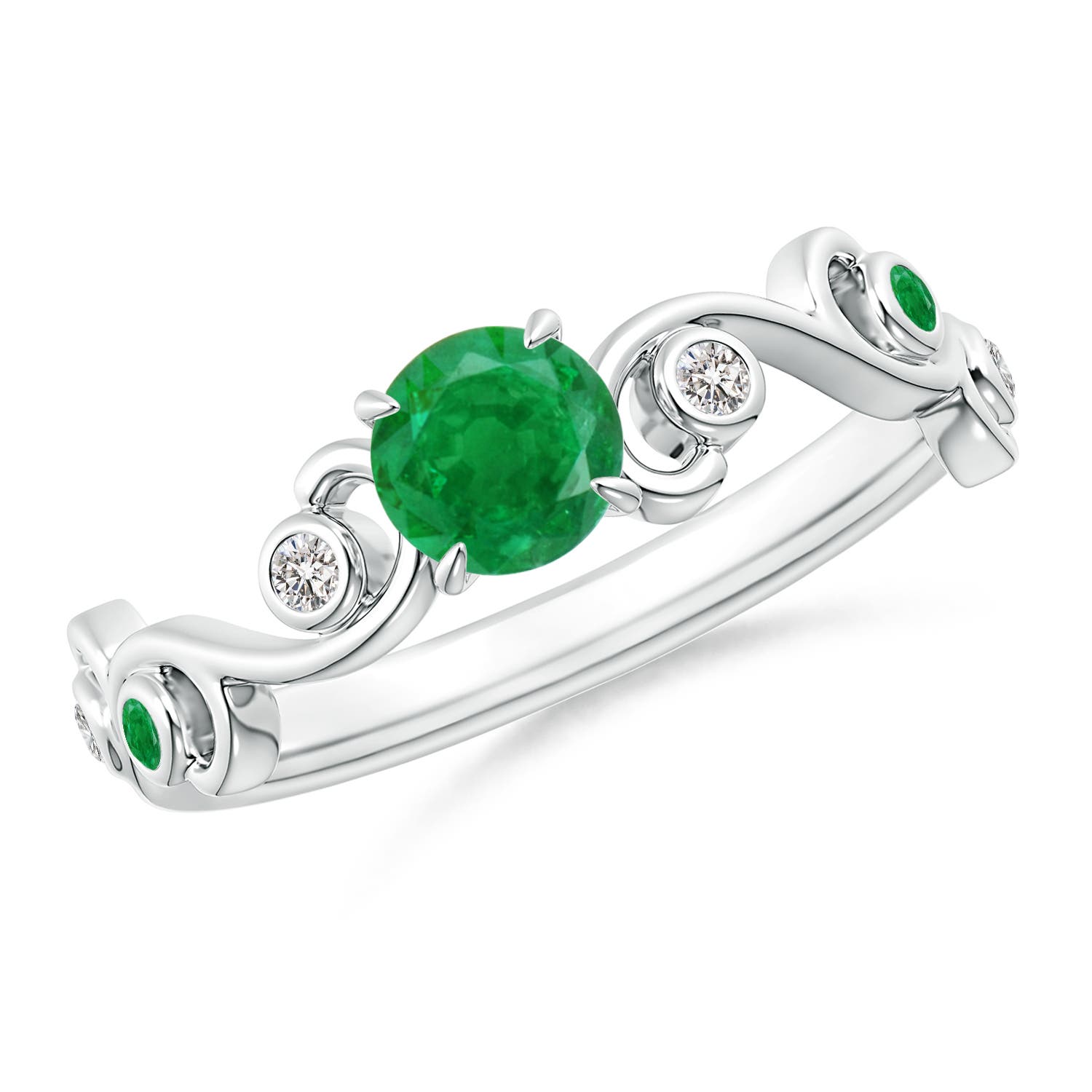 AA - Emerald / 0.59 CT / 14 KT White Gold