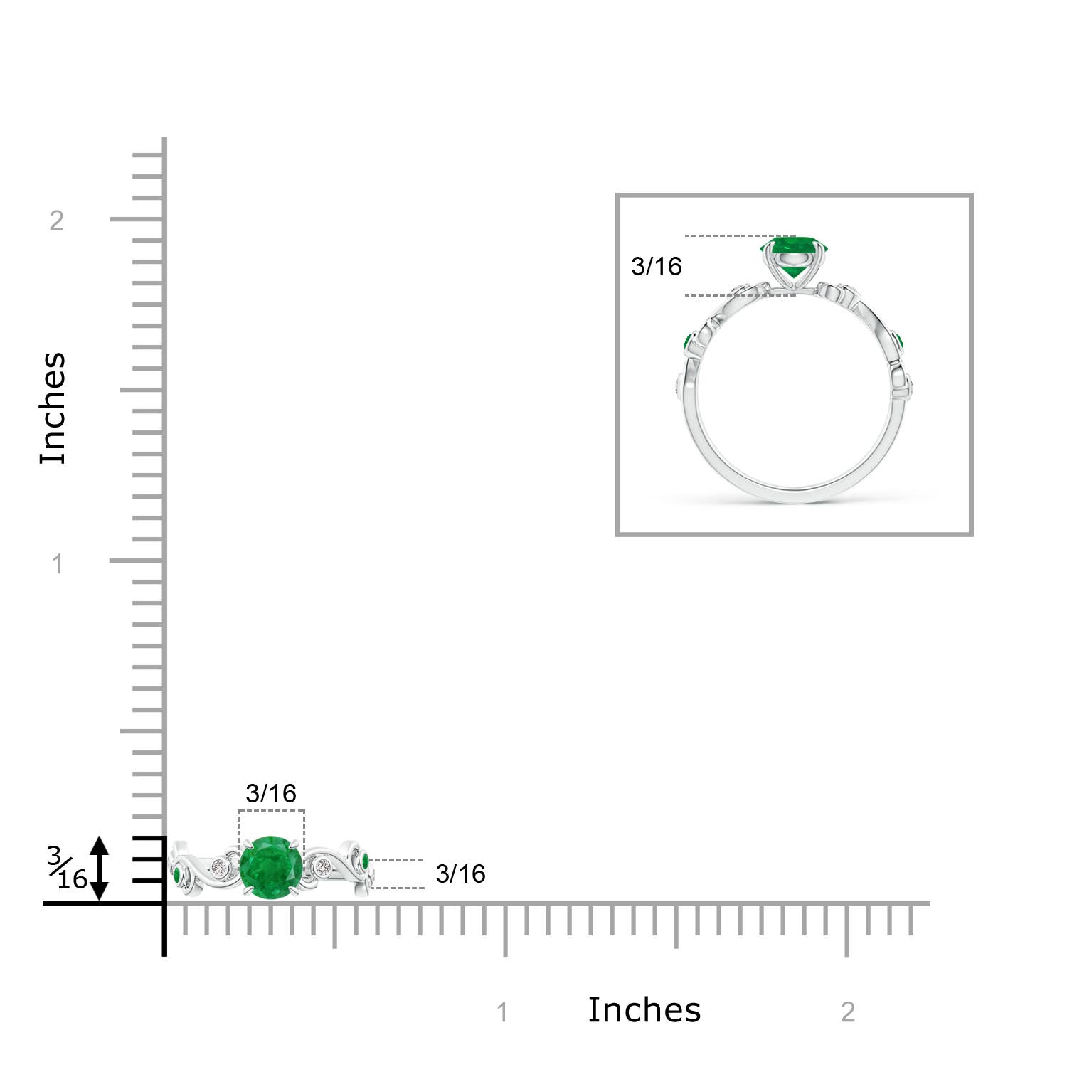 AA - Emerald / 0.59 CT / 14 KT White Gold