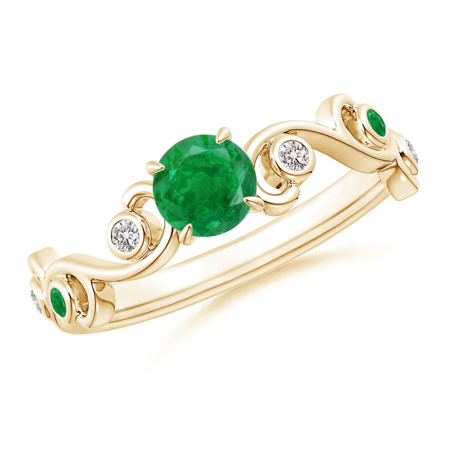 AA - Emerald / 0.59 CT / 14 KT Yellow Gold