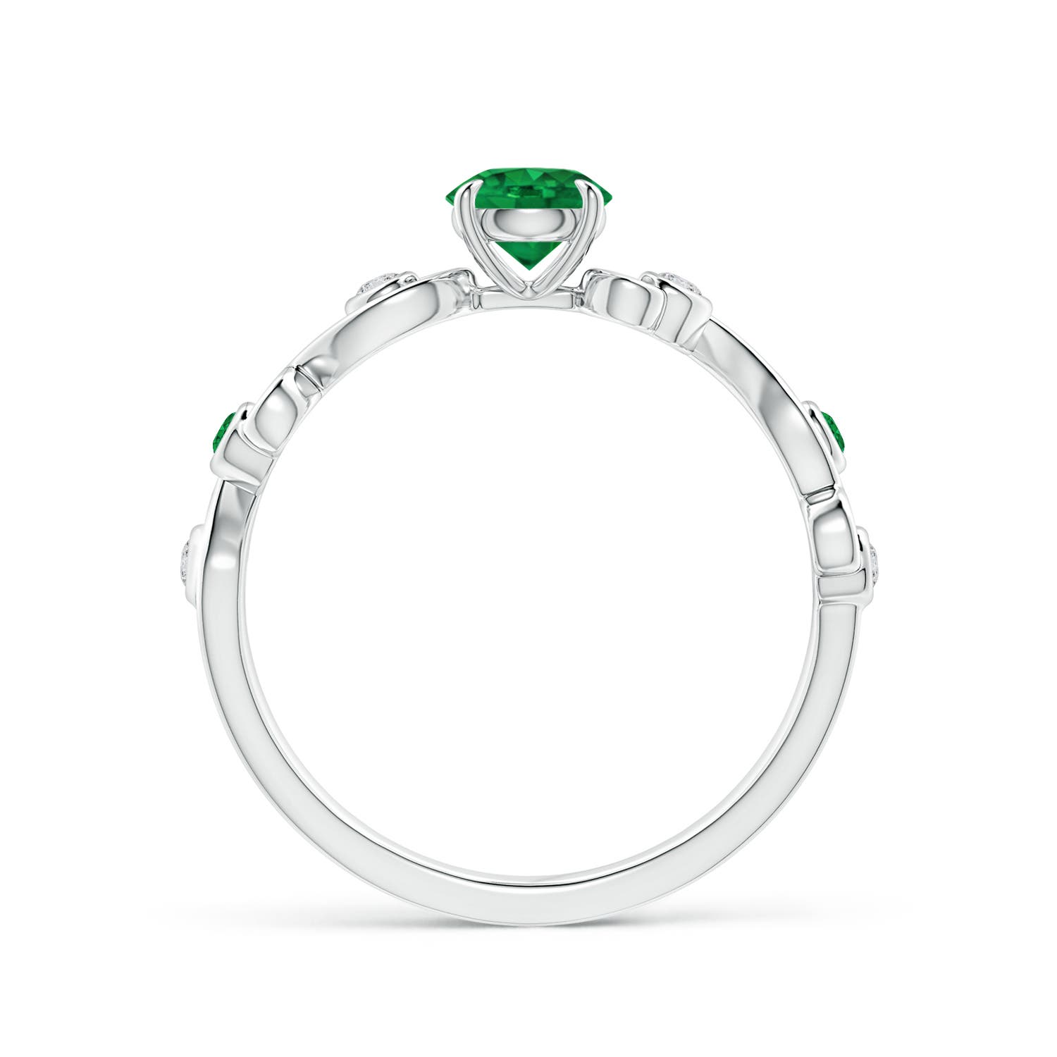 AAA - Emerald / 0.59 CT / 14 KT White Gold