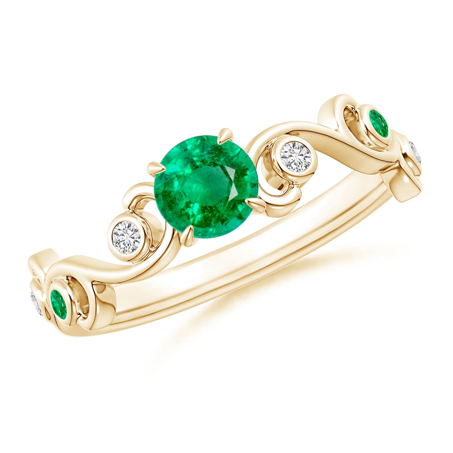 AAA - Emerald / 0.59 CT / 14 KT Yellow Gold