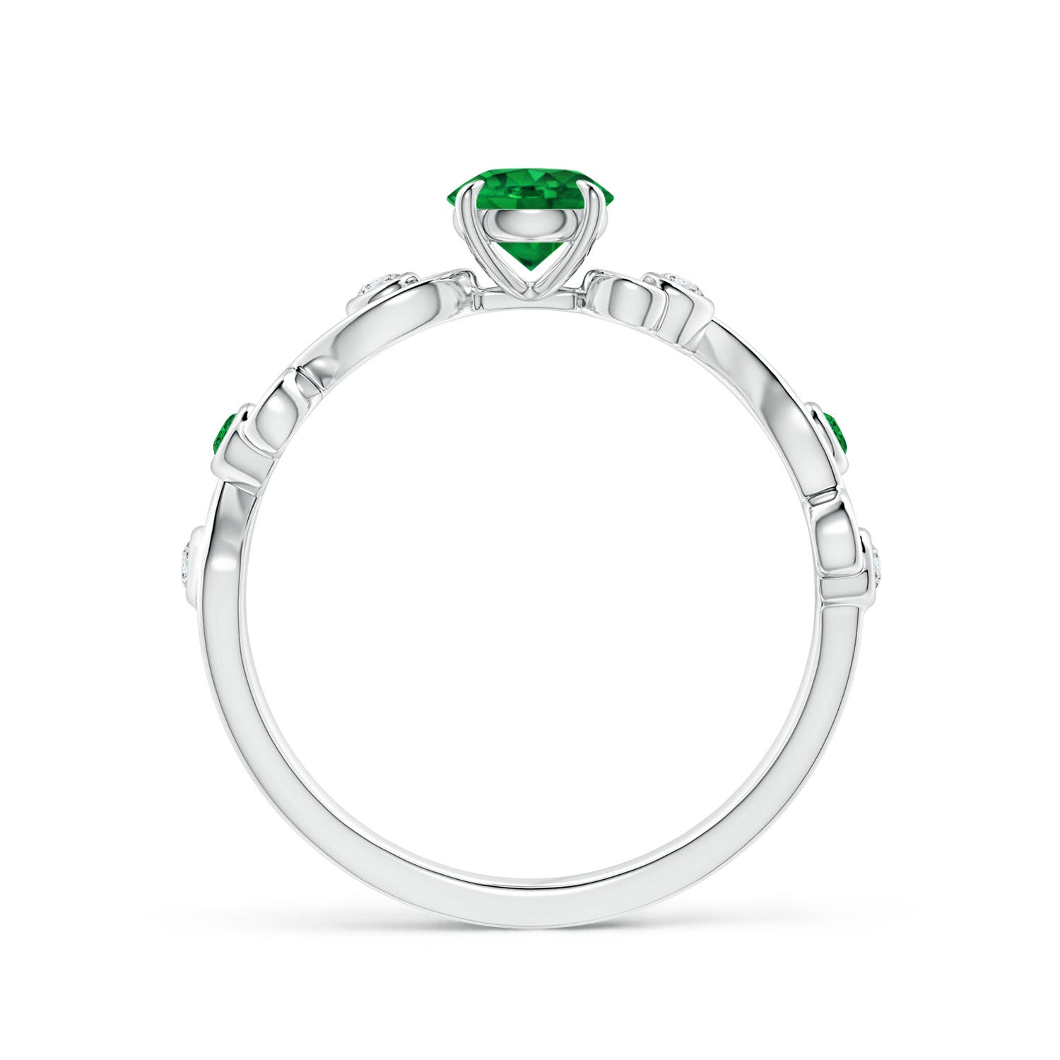 AAAA - Emerald / 0.59 CT / 14 KT White Gold