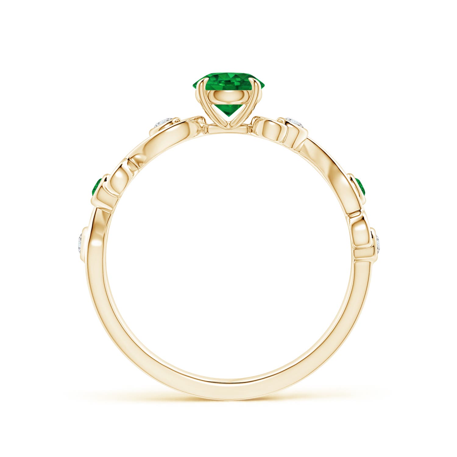 AAAA - Emerald / 0.59 CT / 14 KT Yellow Gold