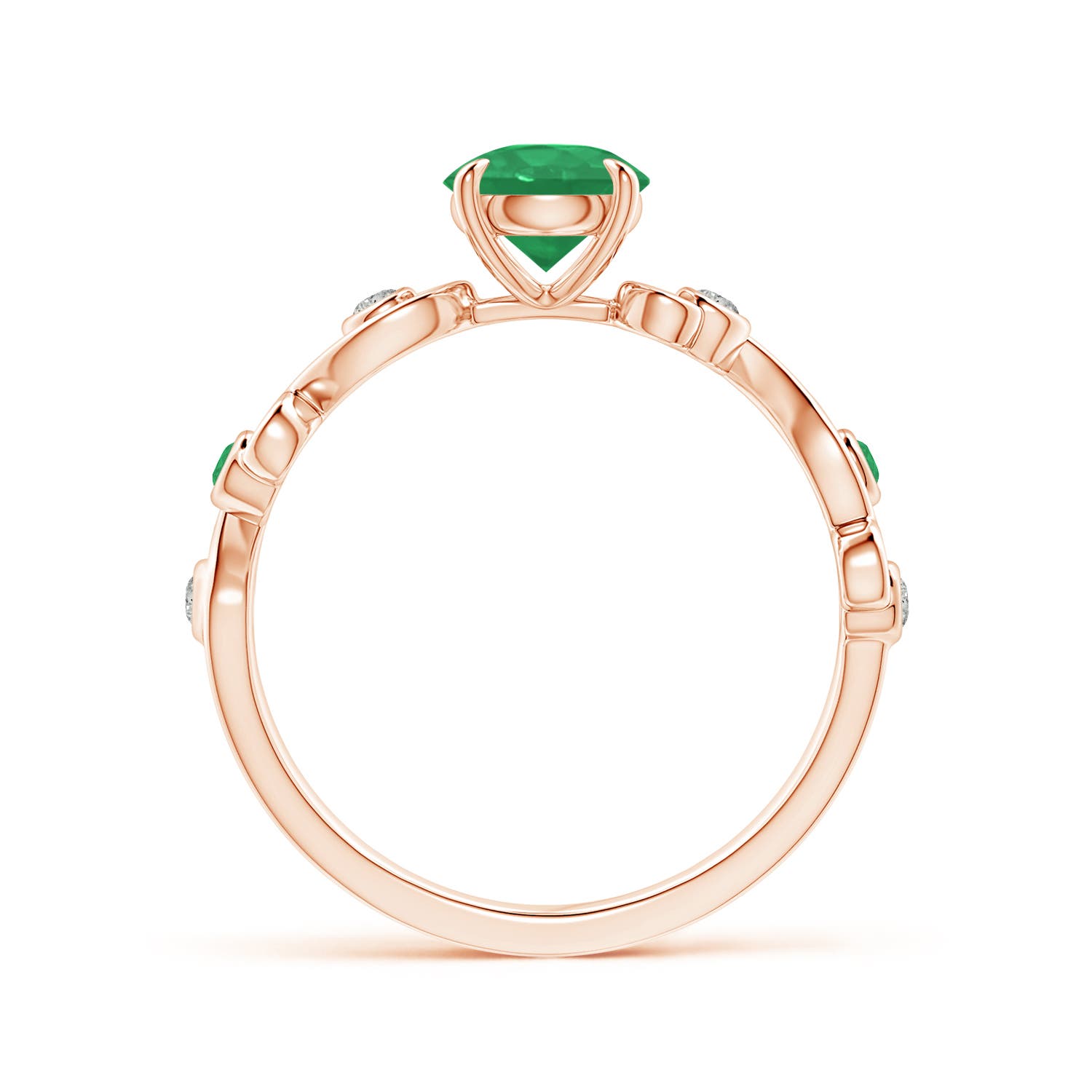 A - Emerald / 0.89 CT / 14 KT Rose Gold