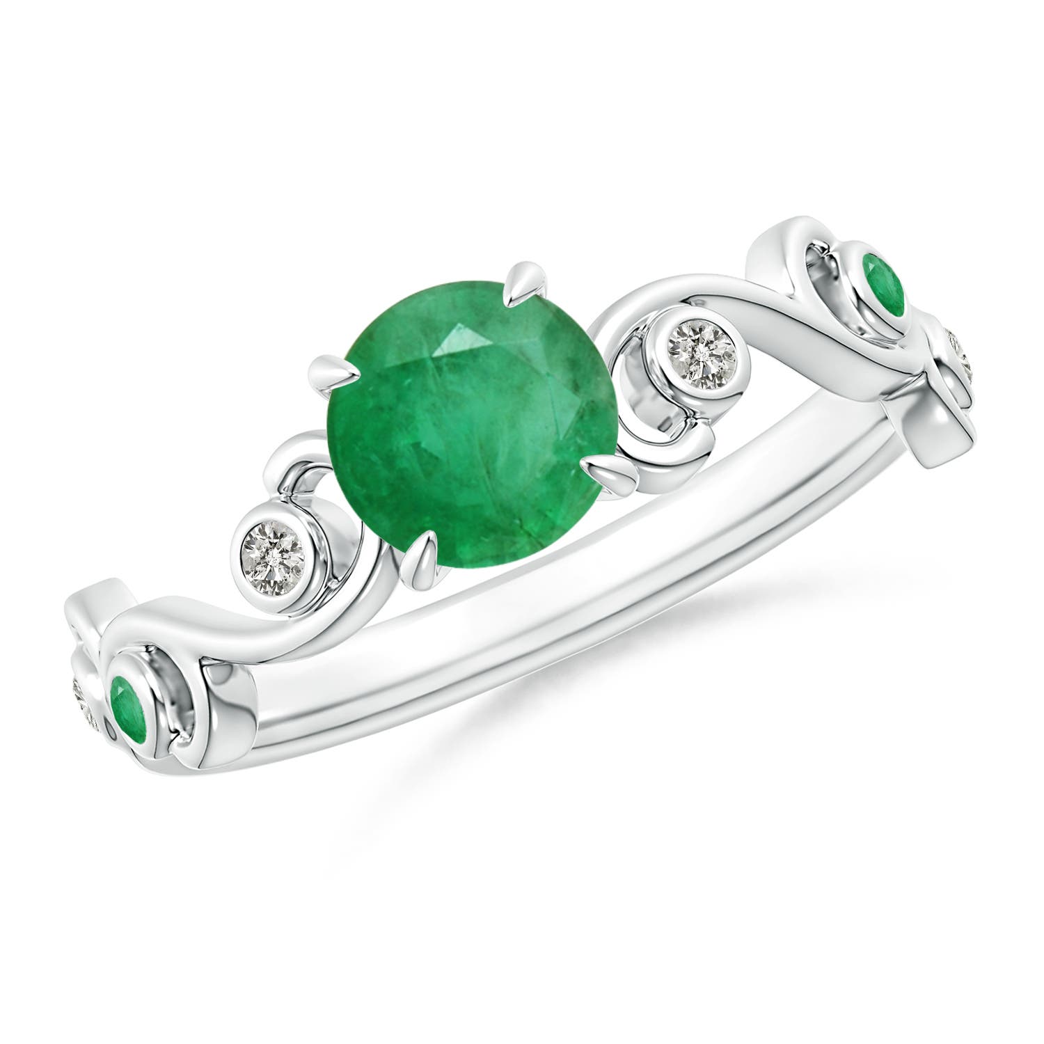 A - Emerald / 0.89 CT / 14 KT White Gold