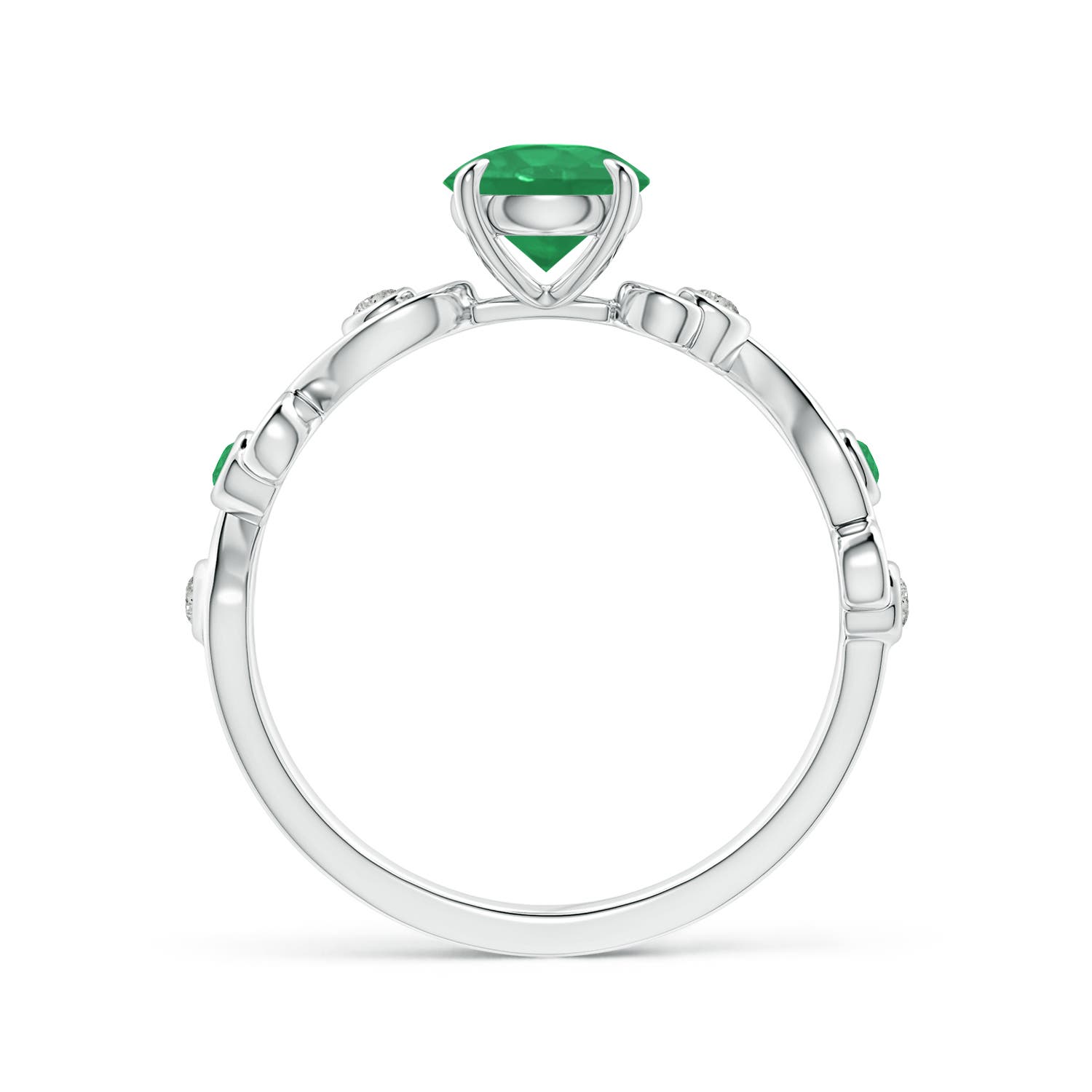 A - Emerald / 0.89 CT / 14 KT White Gold