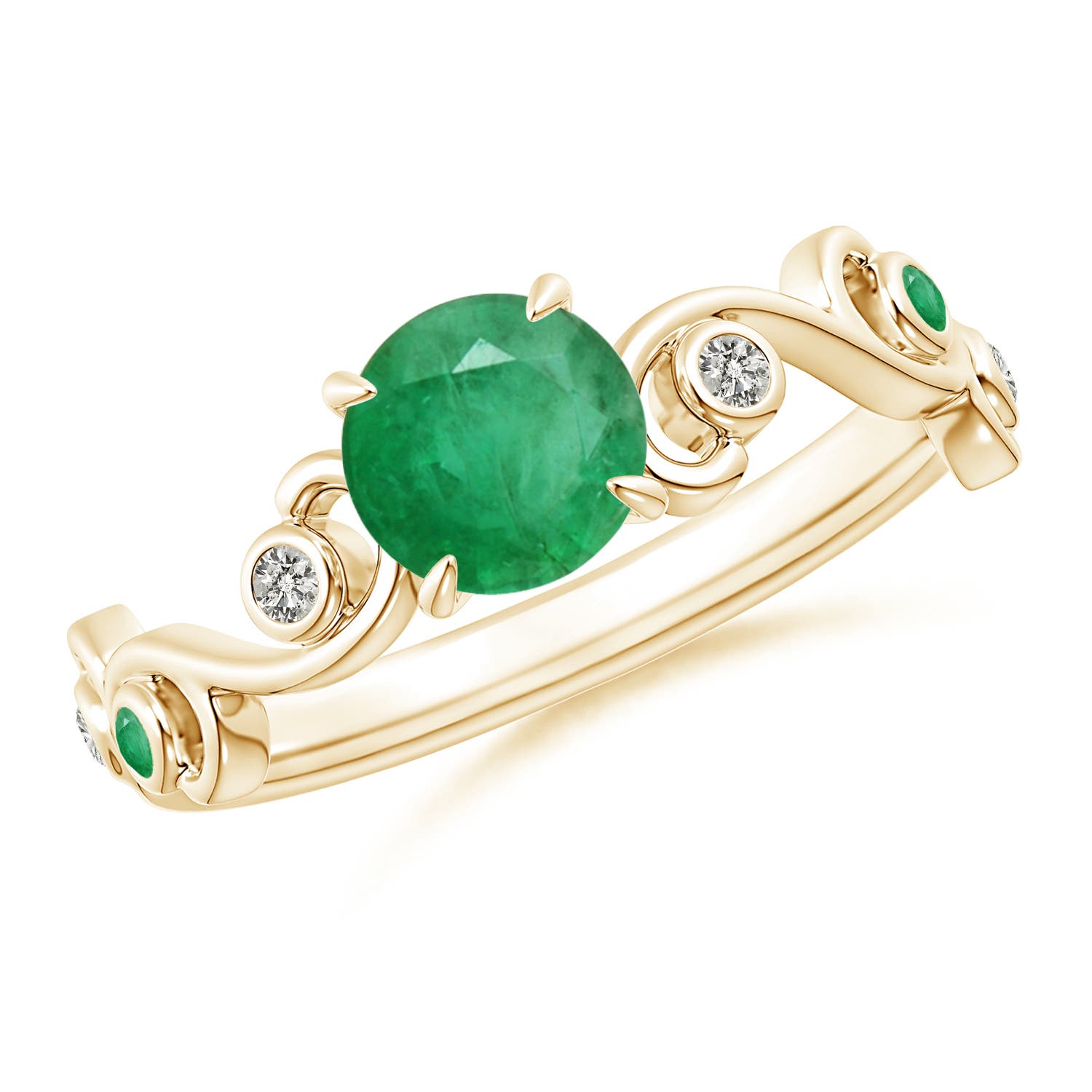 A - Emerald / 0.89 CT / 14 KT Yellow Gold