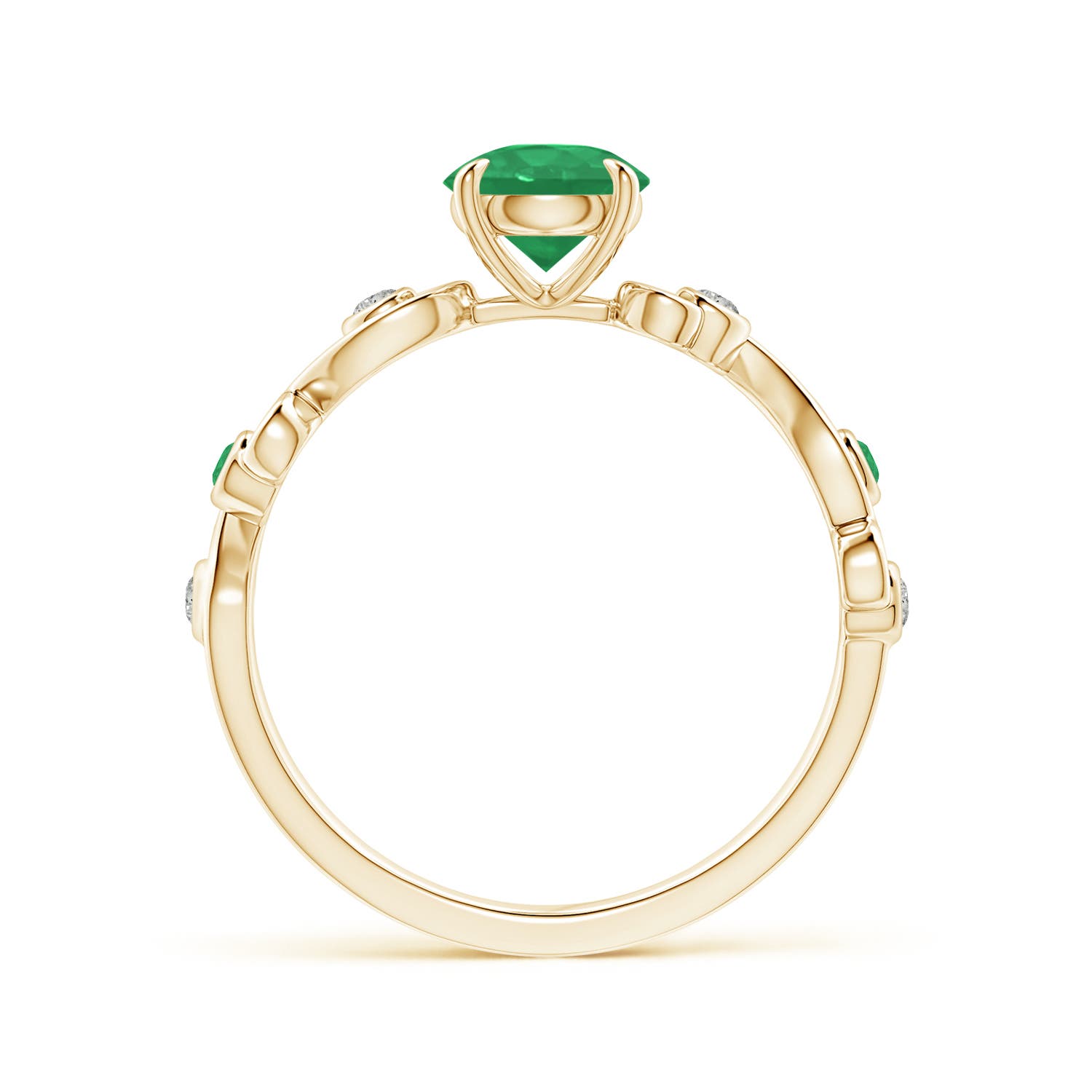 A - Emerald / 0.89 CT / 14 KT Yellow Gold