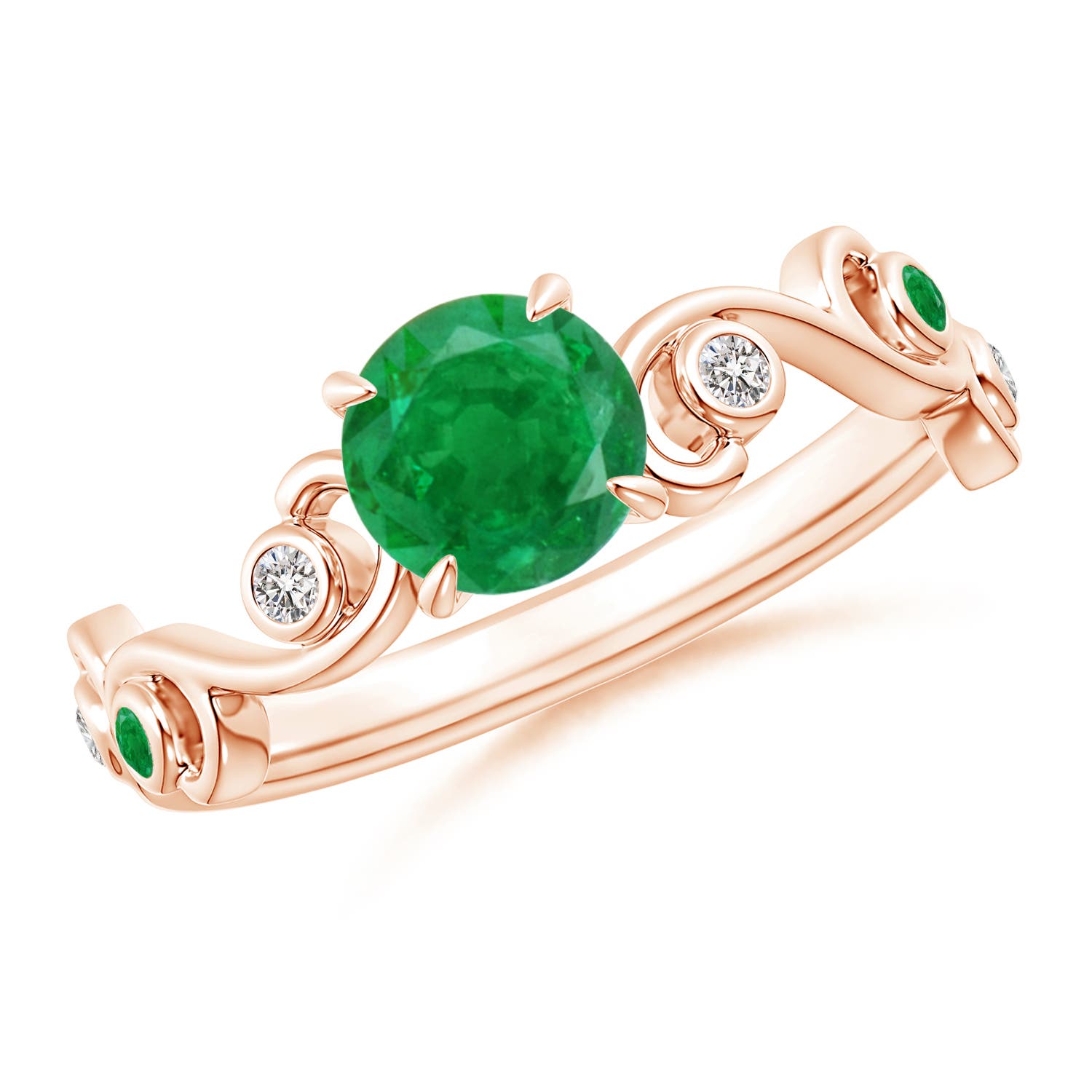 AA - Emerald / 0.89 CT / 14 KT Rose Gold