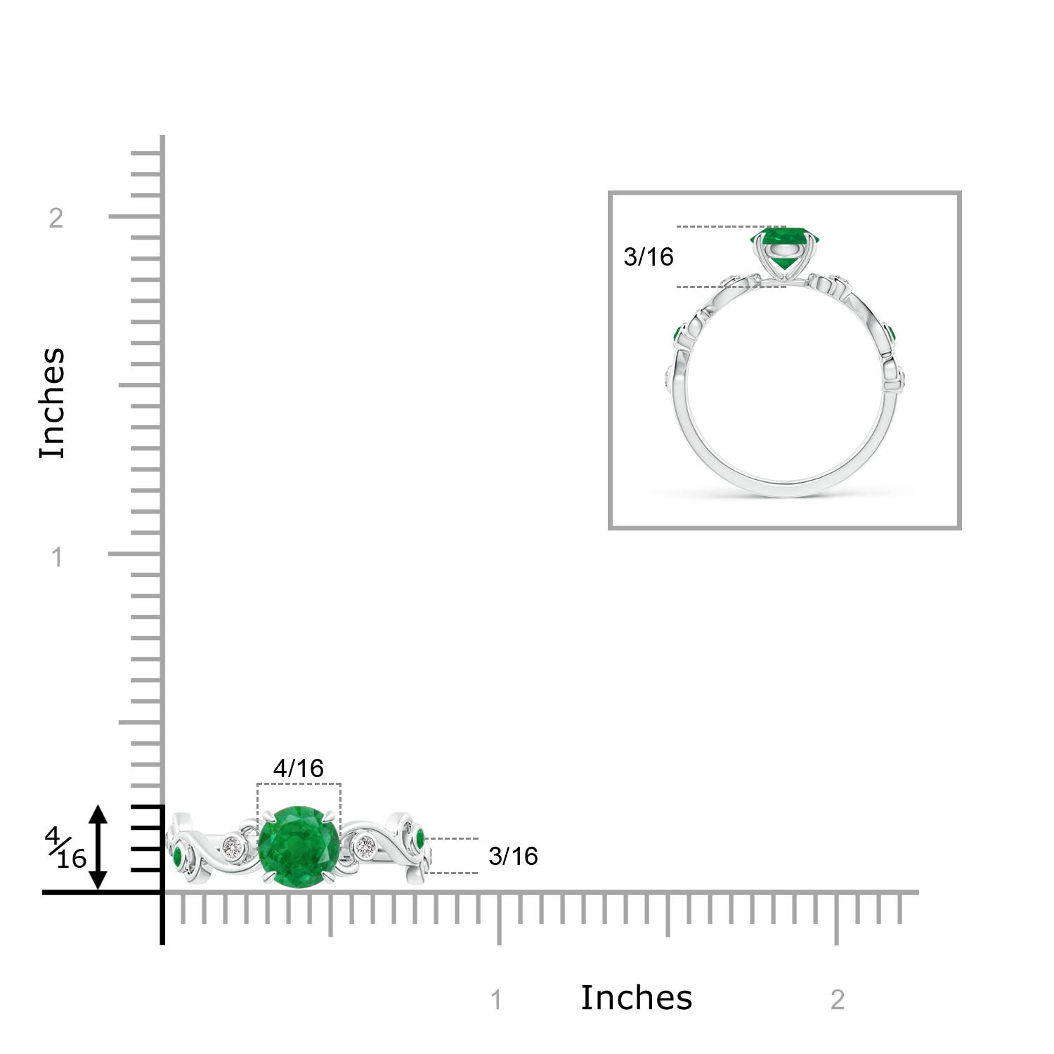 AA - Emerald / 0.89 CT / 14 KT White Gold