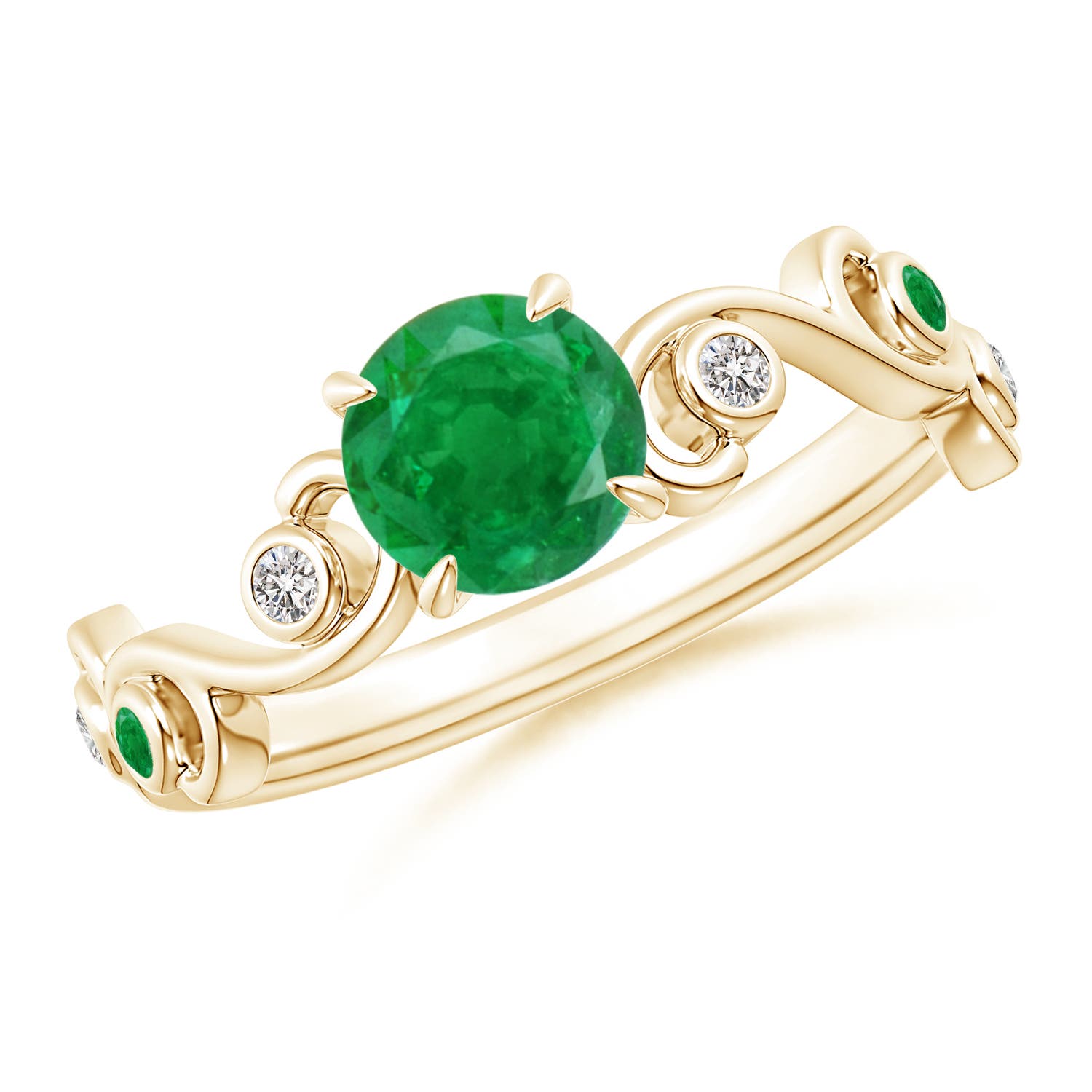 AA - Emerald / 0.89 CT / 14 KT Yellow Gold