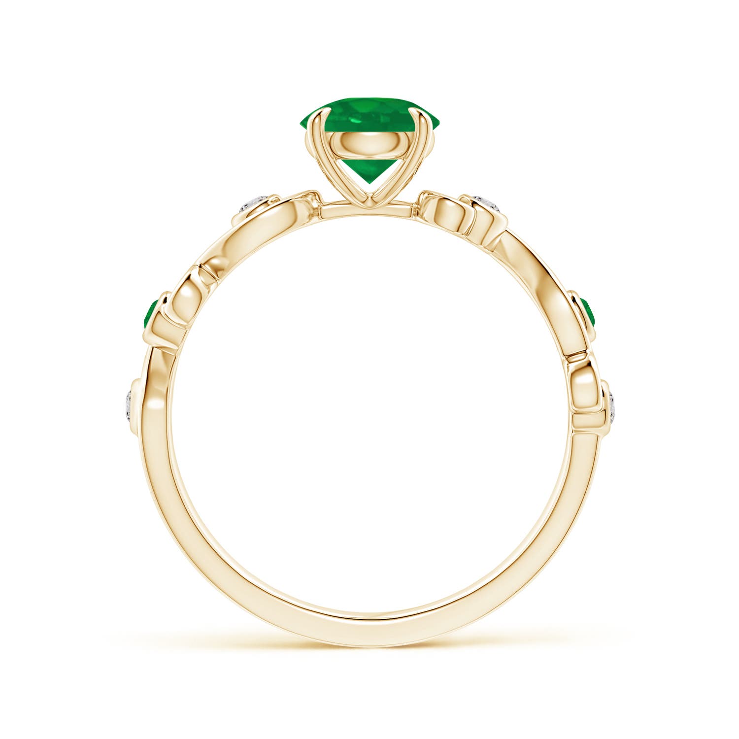 AA - Emerald / 0.89 CT / 14 KT Yellow Gold