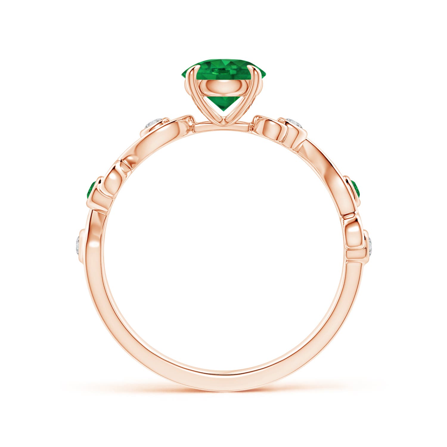 AAA - Emerald / 0.89 CT / 14 KT Rose Gold