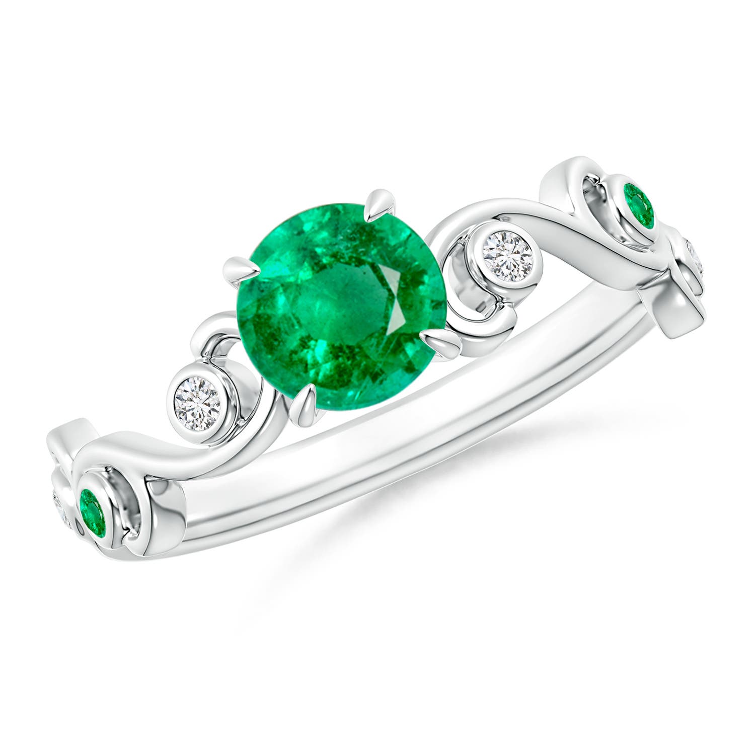 AAA - Emerald / 0.89 CT / 14 KT White Gold