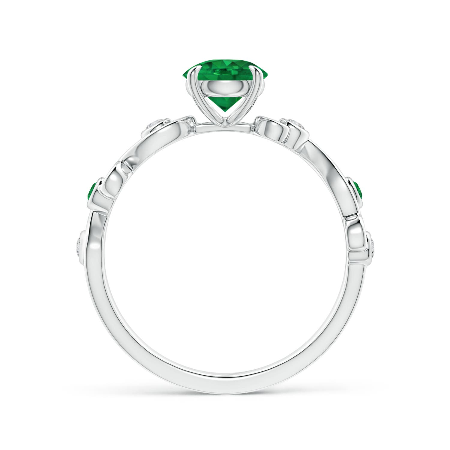 AAA - Emerald / 0.89 CT / 14 KT White Gold