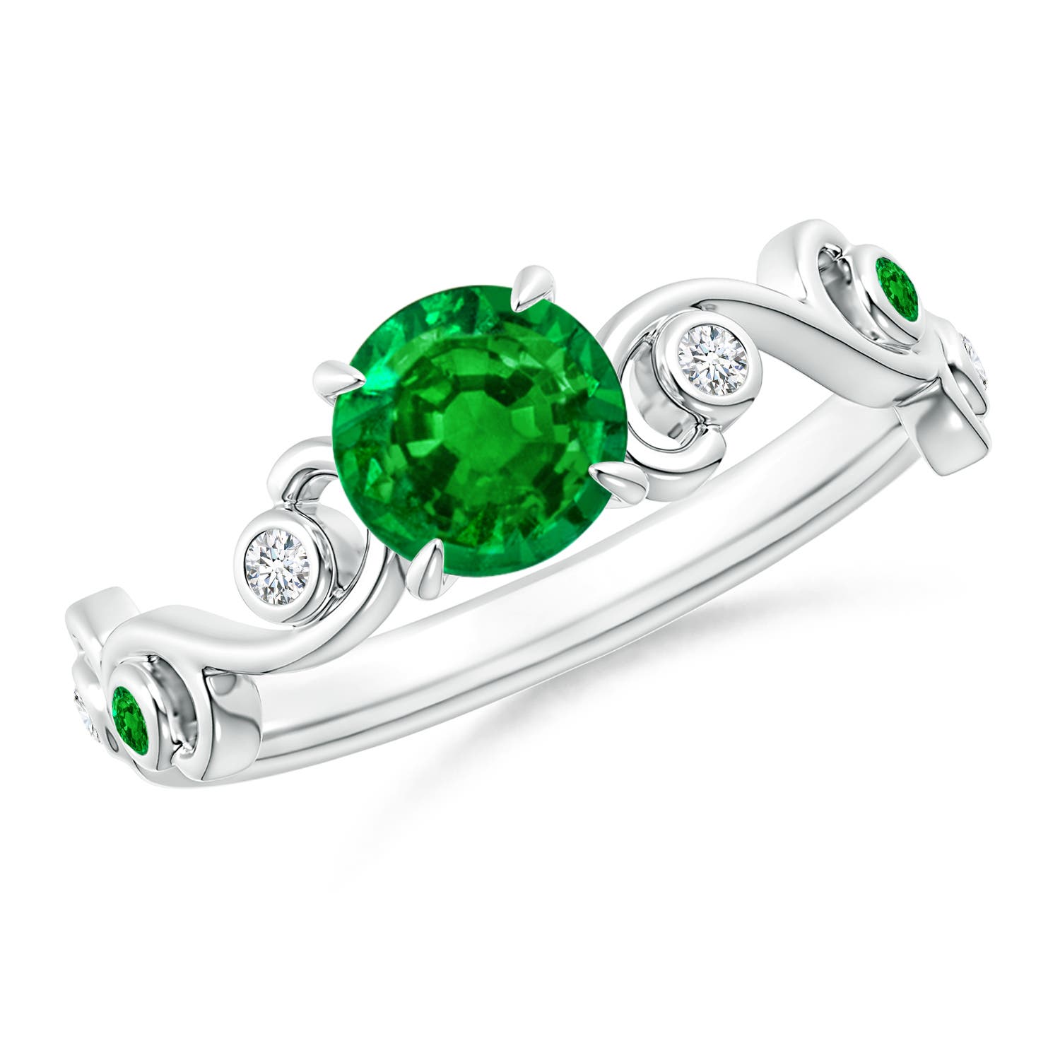 AAAA - Emerald / 0.89 CT / 14 KT White Gold