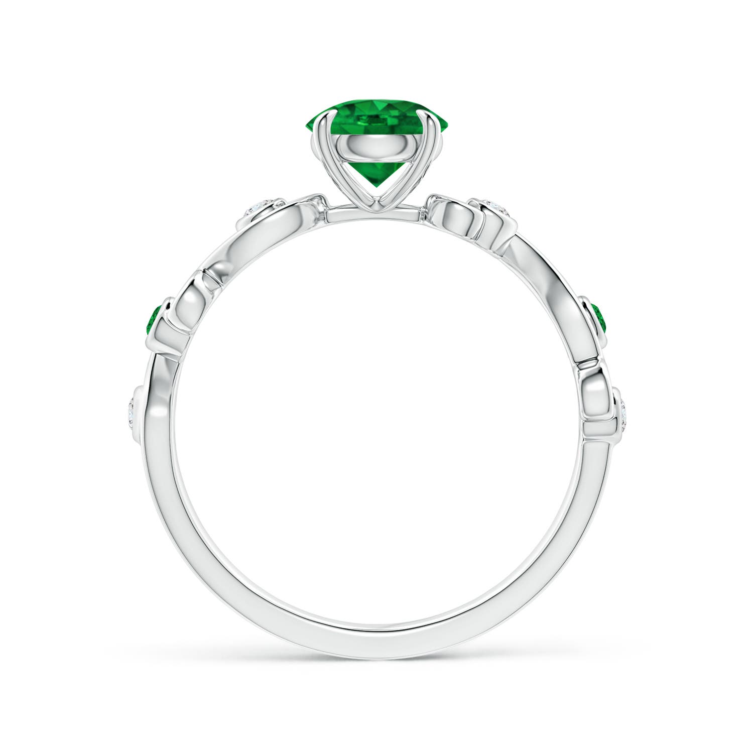 AAAA - Emerald / 0.89 CT / 14 KT White Gold