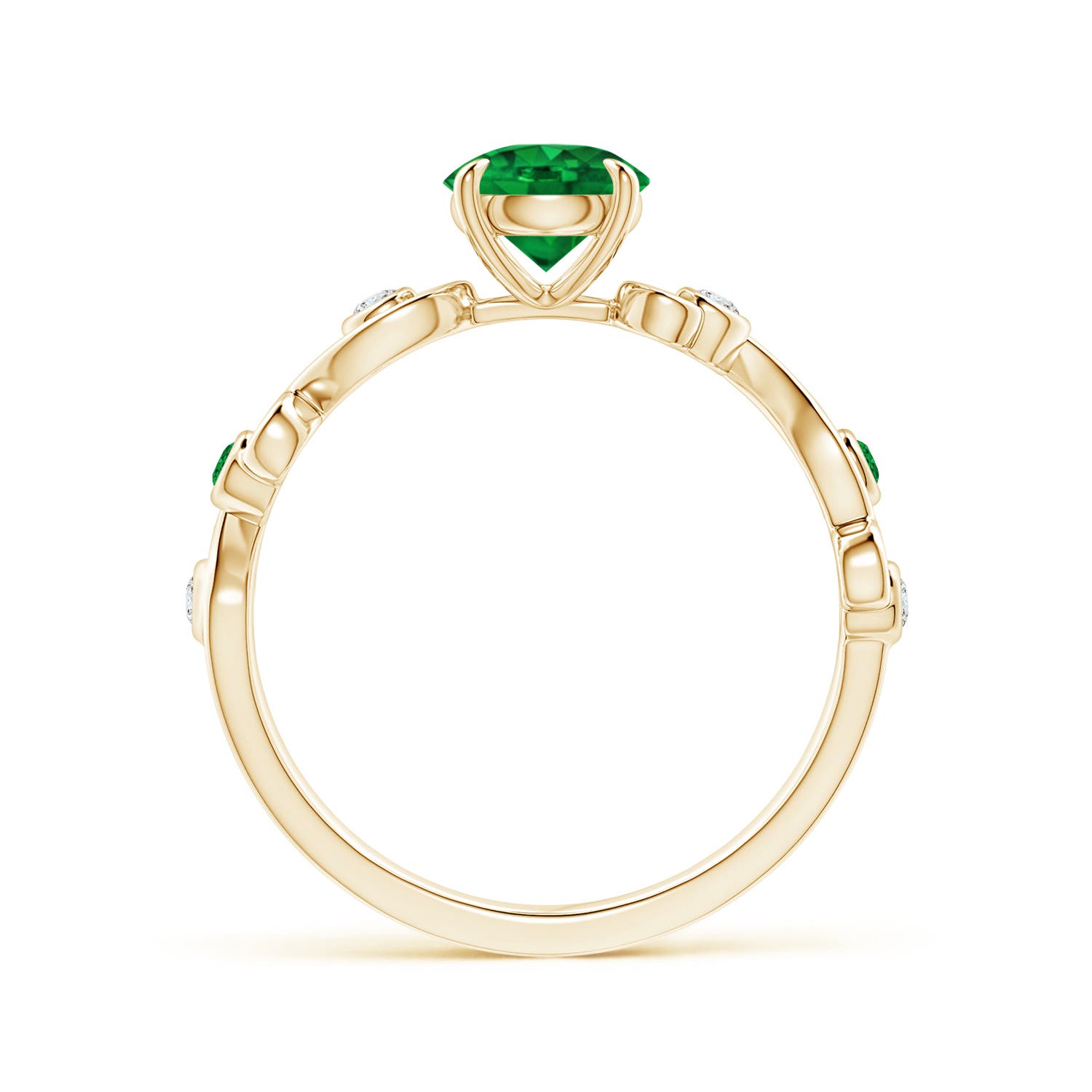 AAAA - Emerald / 0.89 CT / 14 KT Yellow Gold