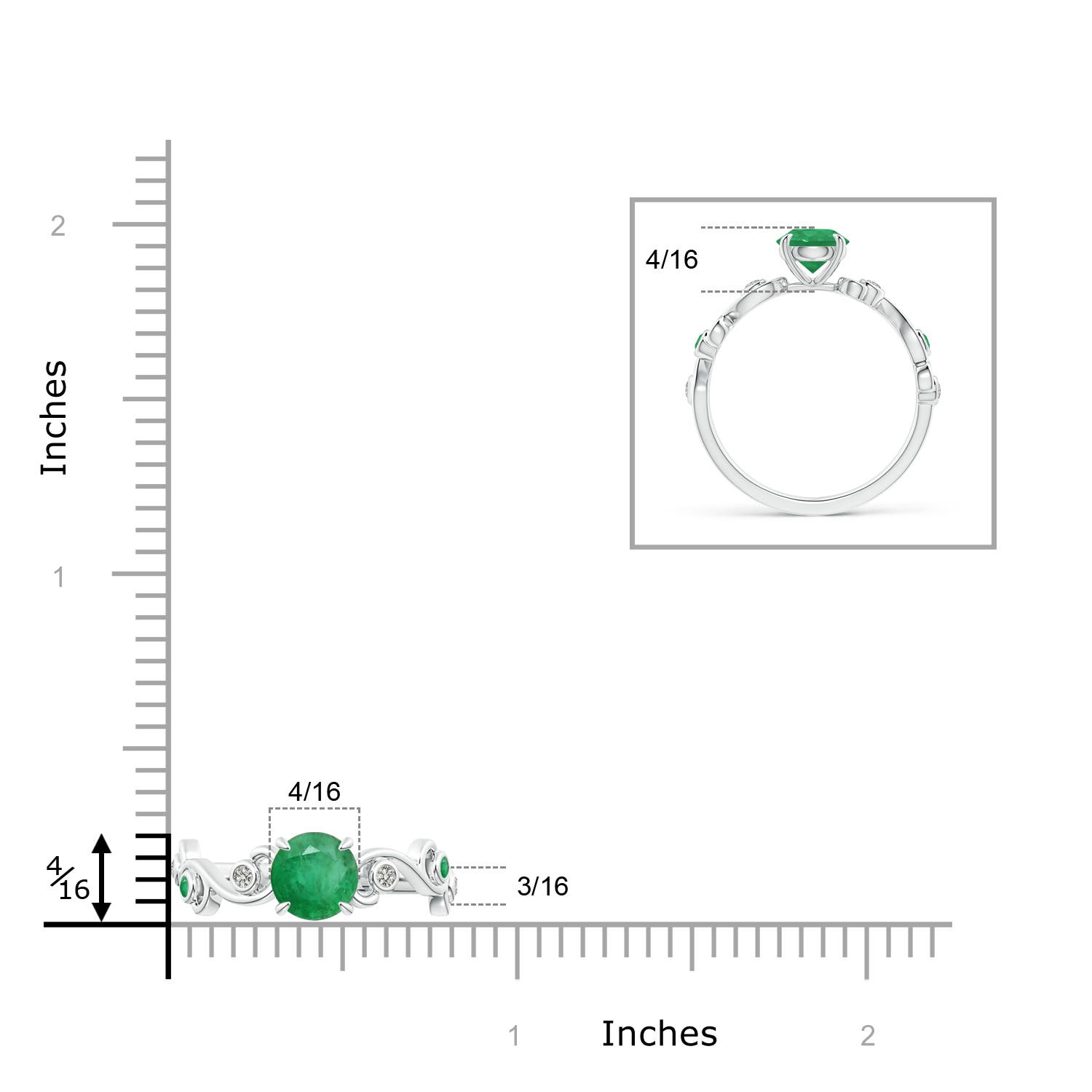 A - Emerald / 1.34 CT / 14 KT White Gold