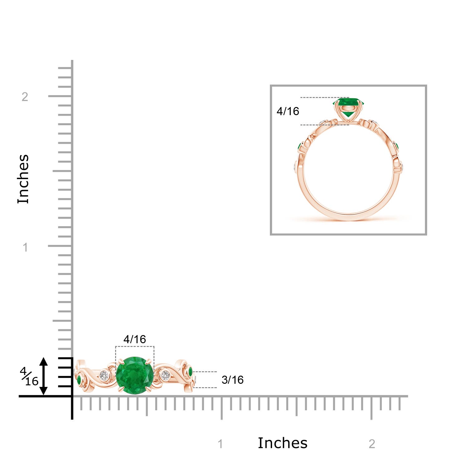 AA - Emerald / 1.34 CT / 14 KT Rose Gold