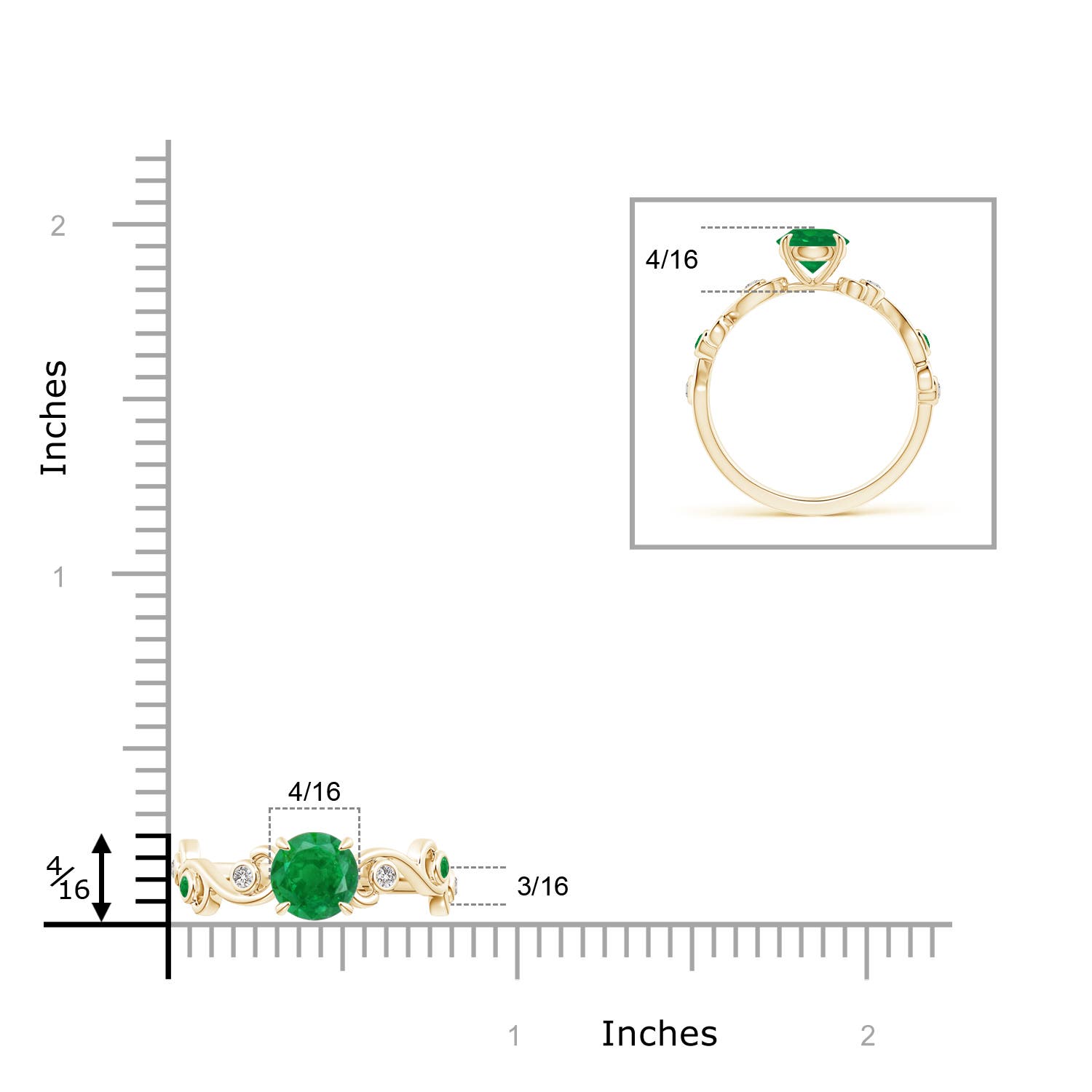 AA - Emerald / 1.34 CT / 14 KT Yellow Gold