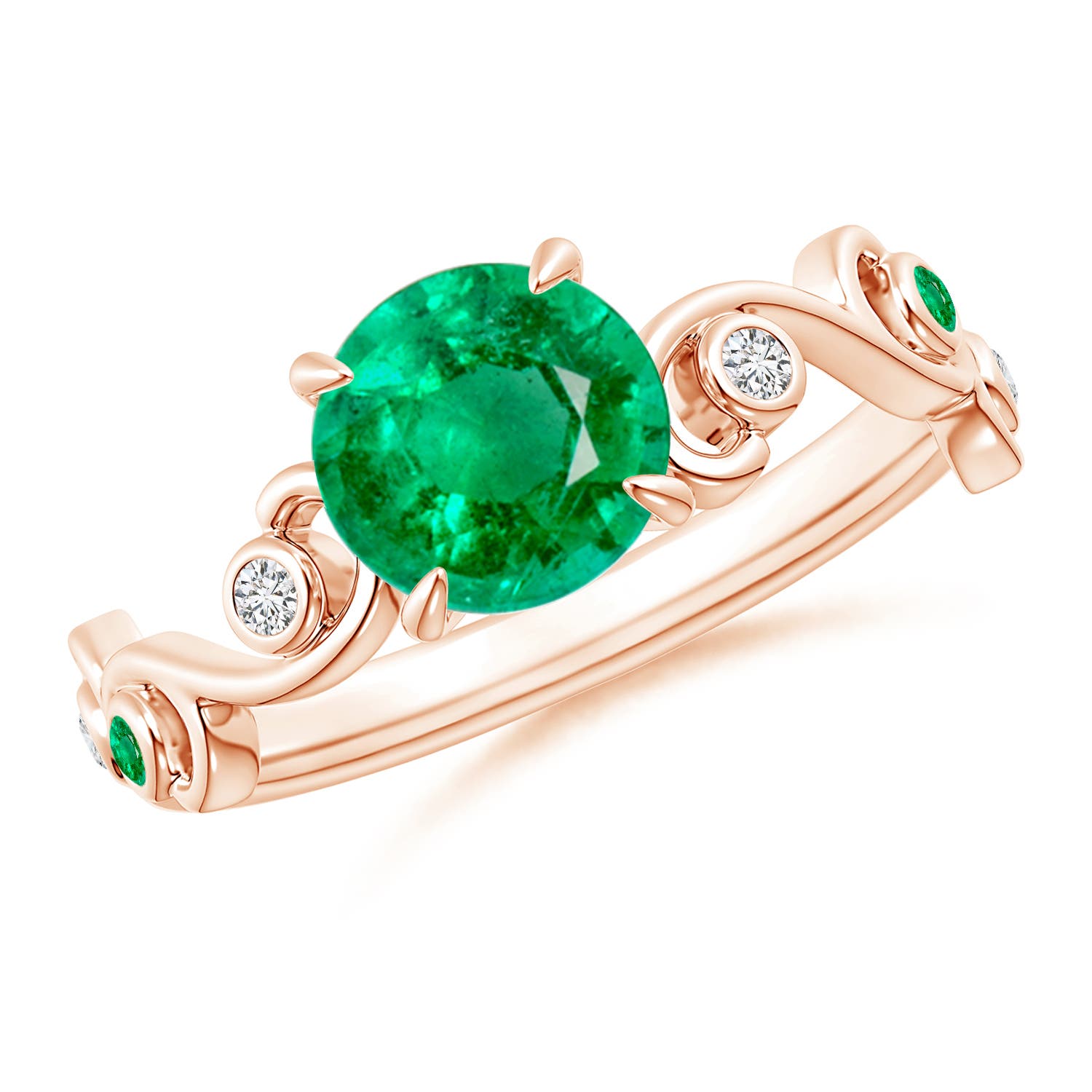 AAA - Emerald / 1.34 CT / 14 KT Rose Gold