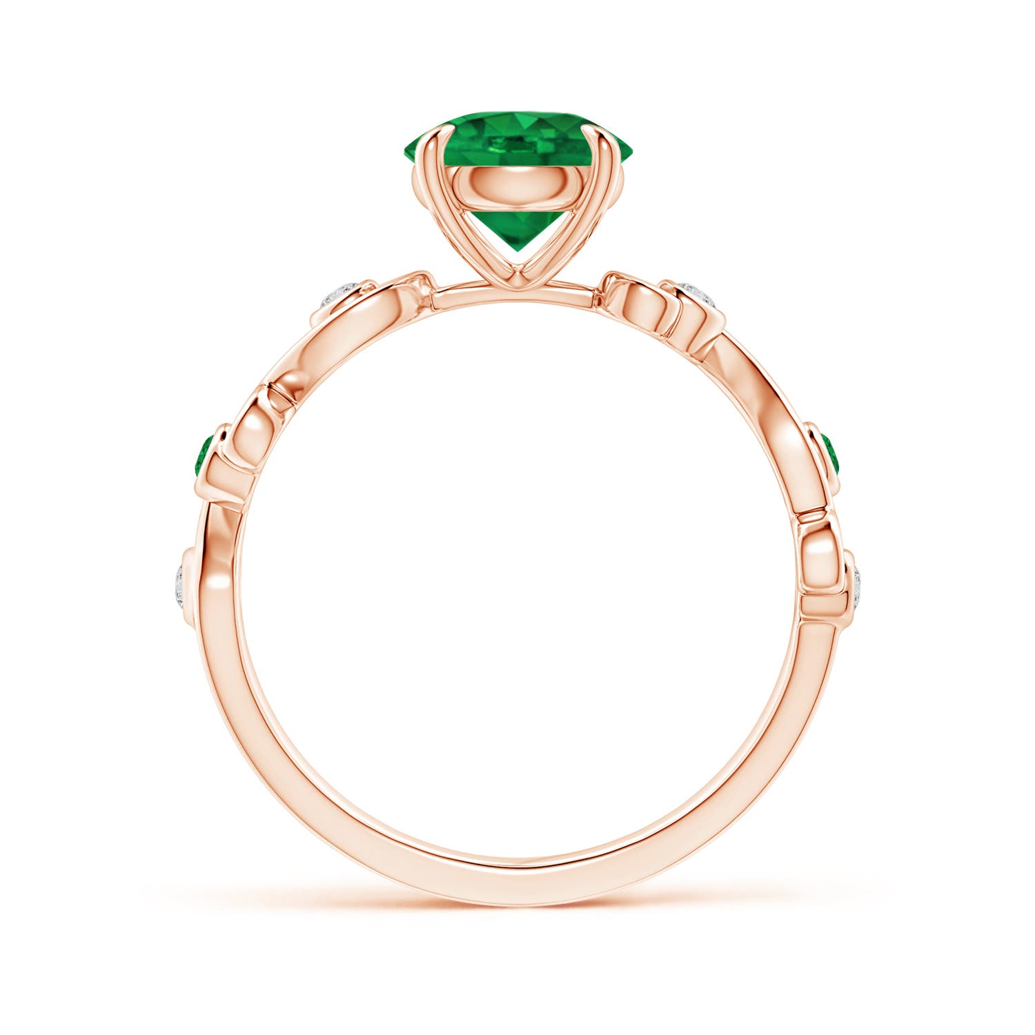 AAA - Emerald / 1.34 CT / 14 KT Rose Gold