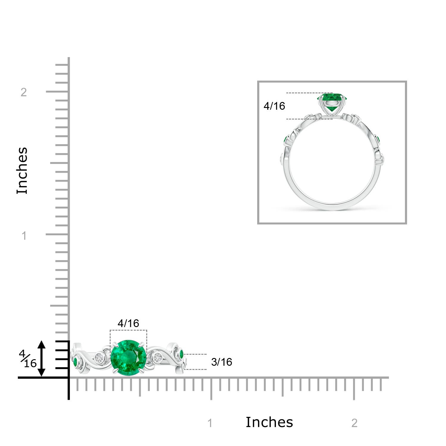 AAA - Emerald / 1.34 CT / 14 KT White Gold